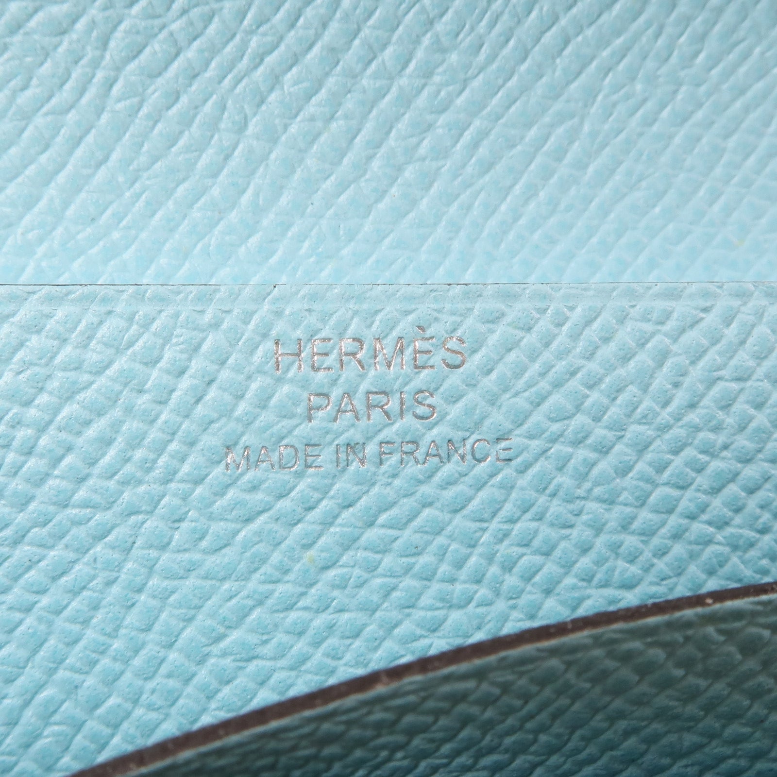 HERMES PHW Bearn Wallet Bleu Veau Epsom Leather Atoll Light Blue