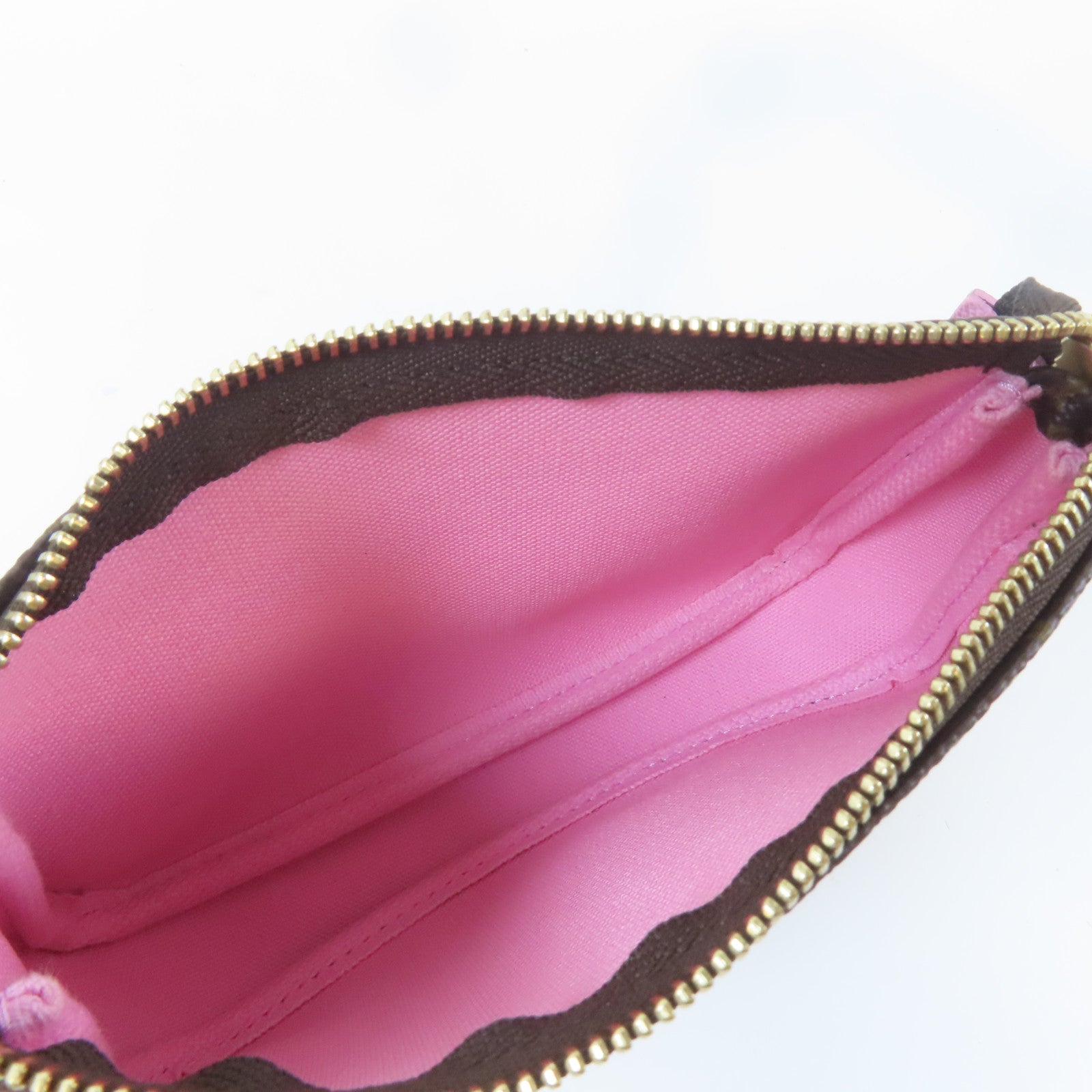 LOUIS VUITTON Monogram Mini Pochette Accessoires金扣鏈帶手挽袋啡色