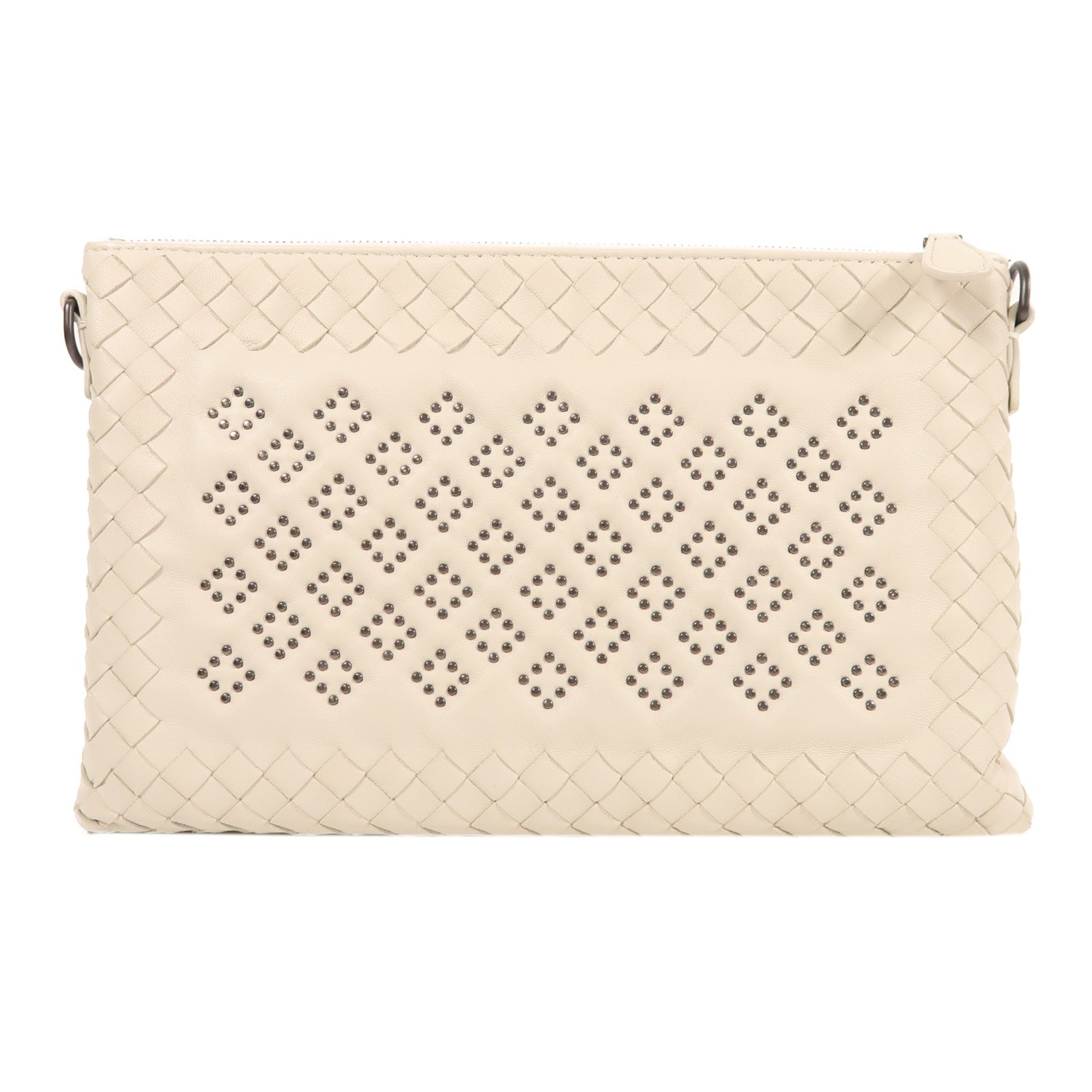 BOTTEGA VENETA 羊皮皮革Chain Shoulder鏈帶肩背袋白色