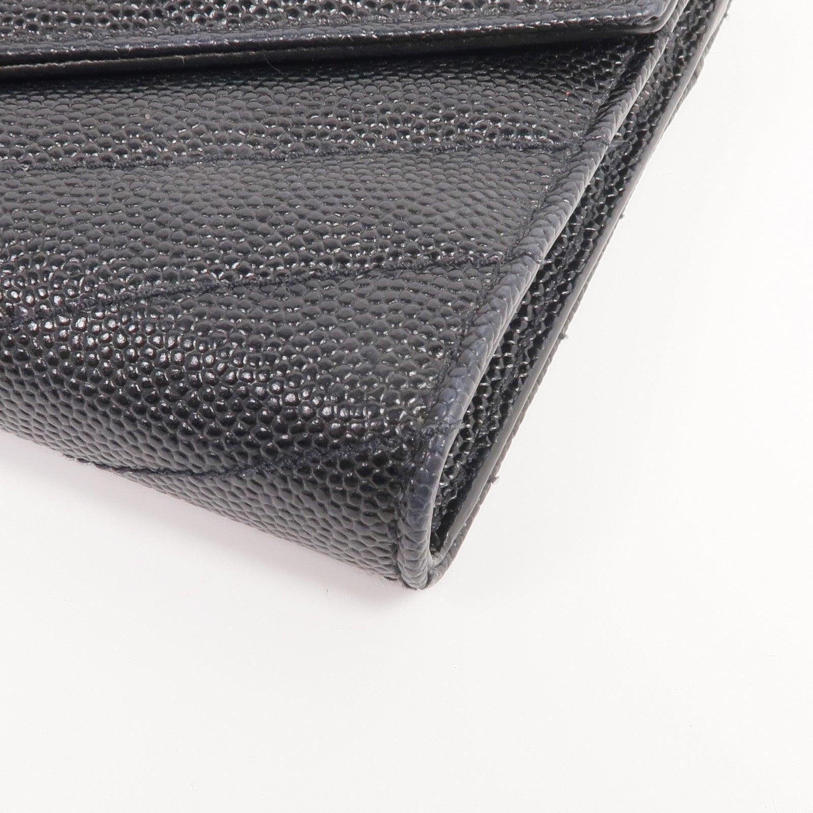 SAINT LAURENT 牛皮皮革Trifold Wallet銀扣錢包