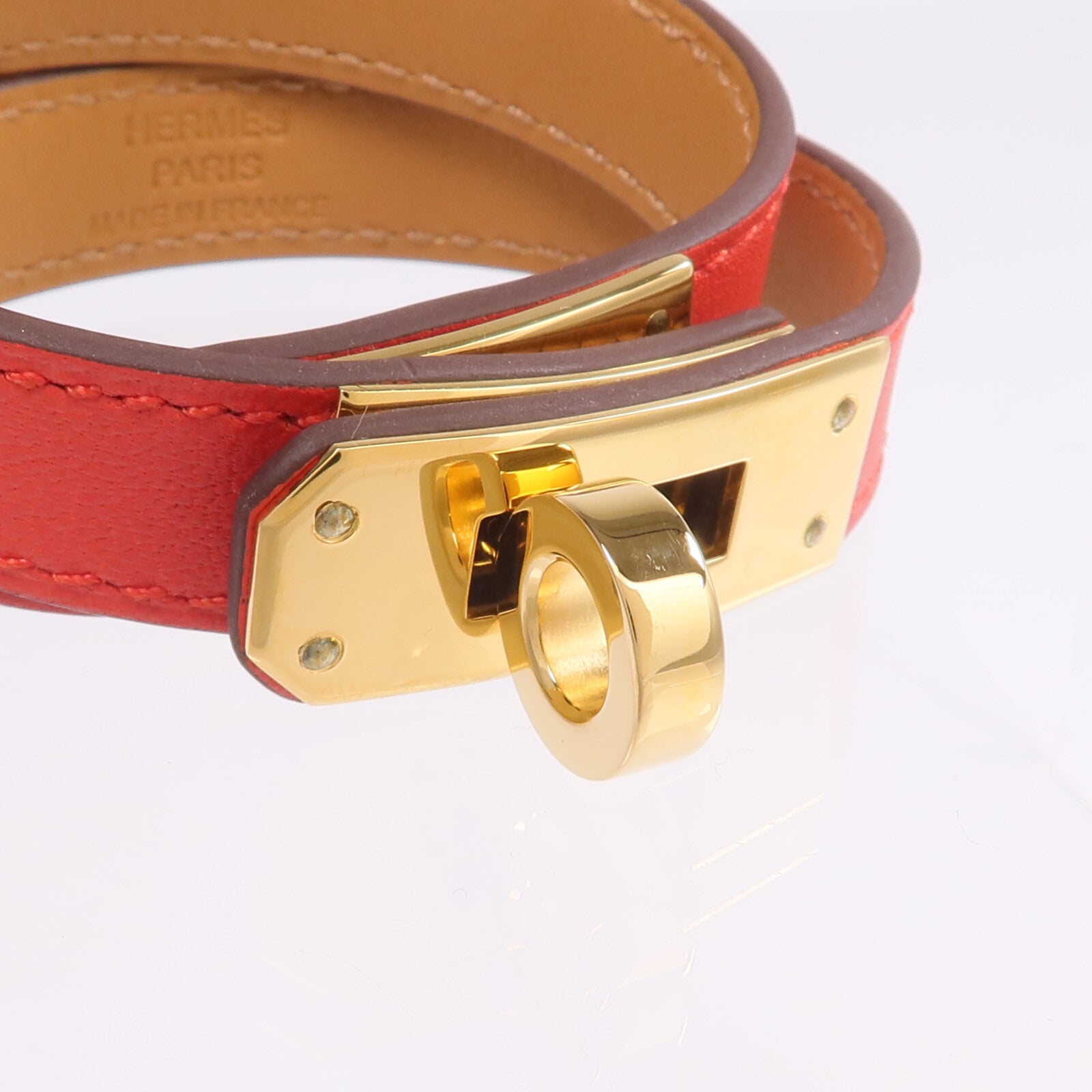 HERMES Swift皮革Kelly Double Tour金扣手鏈