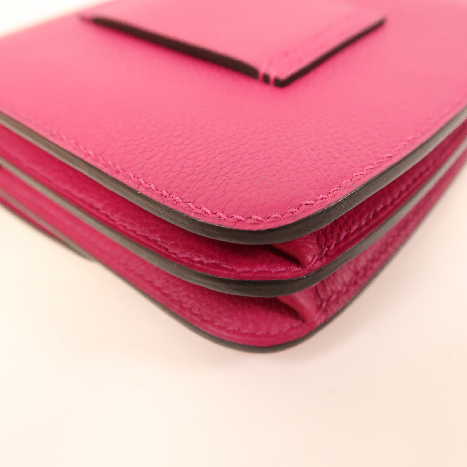 HERMES 【激減優惠】Evercolor皮革Wallet 2002銀扣錢包紫色