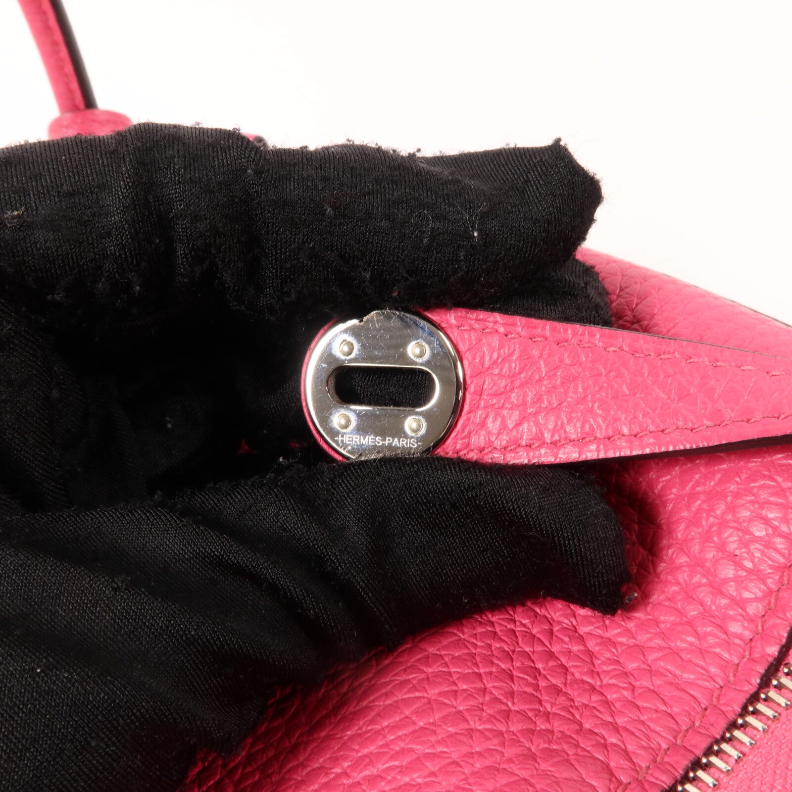 HERMES Clemence皮革Mini Lindy手挽肩背兩用袋Rose Mexico
