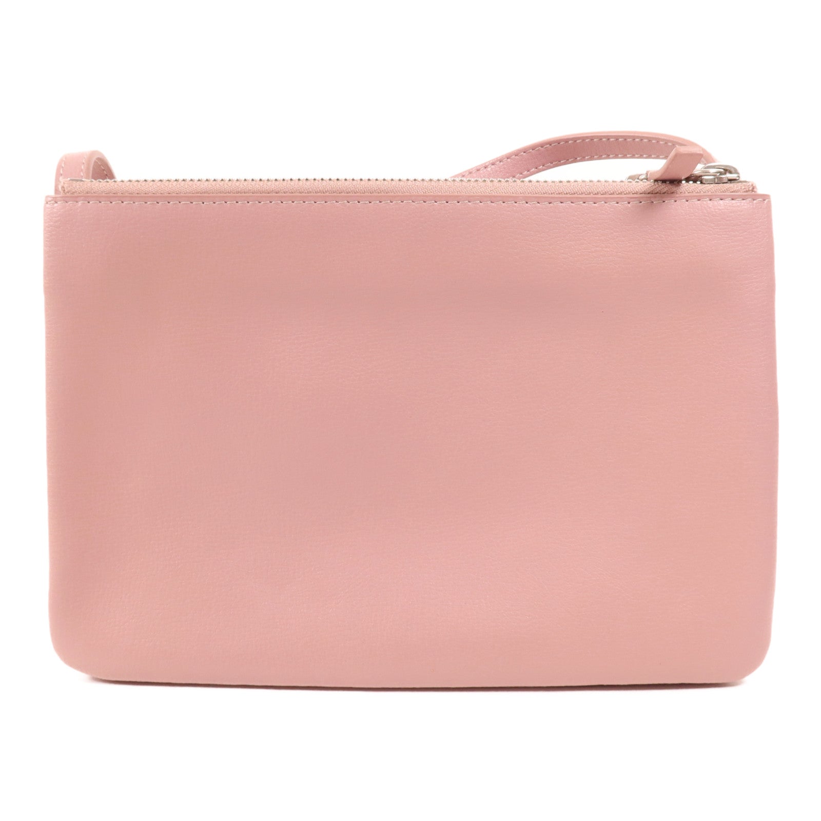 CELINE 羊皮皮革Trio銀扣肩背袋