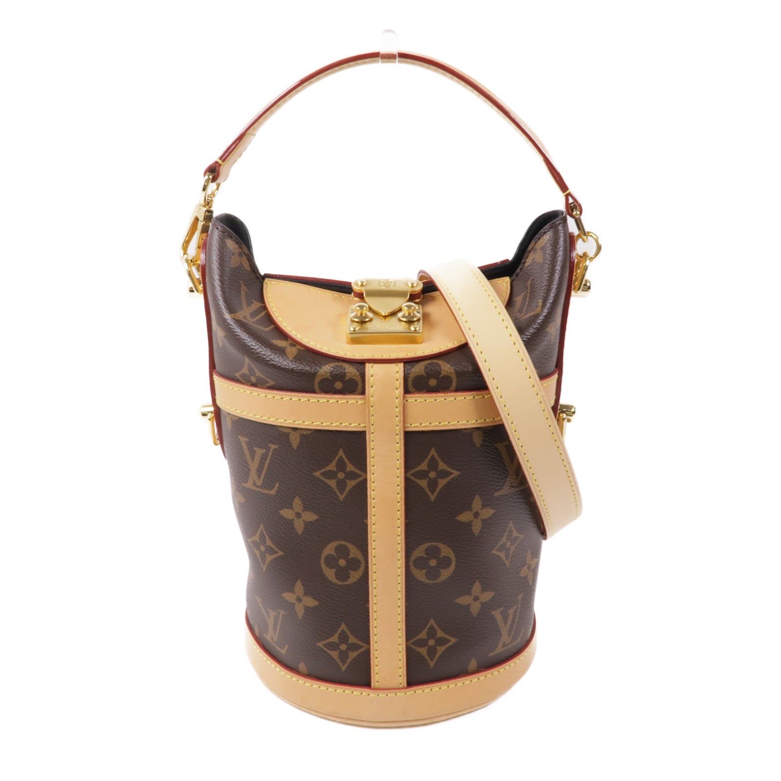 LOUIS VUITTON Monogram Duffle金扣手挽肩背兩用袋棕色