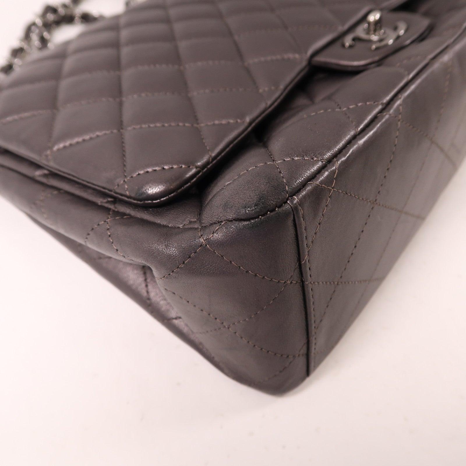 CHANEL CC SHW Large Classic Chain Shoulder Bag A58600 Leather Black