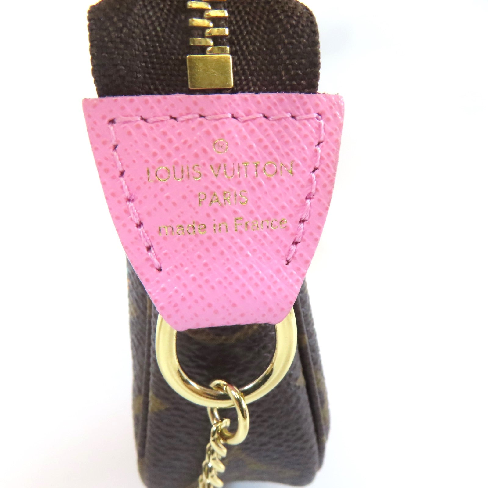 LOUIS VUITTON Monogram Mini Pochette Accessoires金扣鏈帶手挽袋啡色
