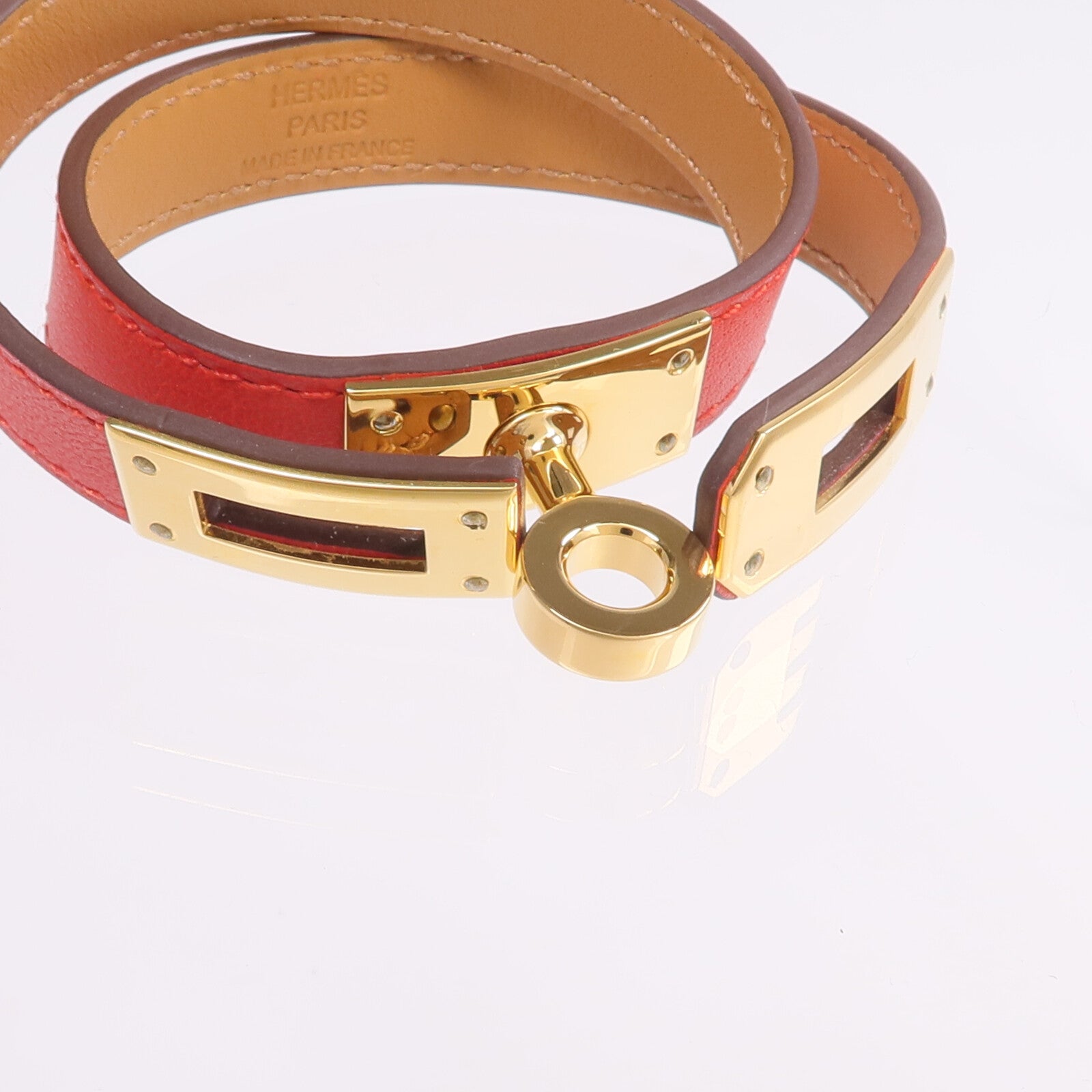 HERMES Swift皮革Kelly Double Tour金扣手鏈