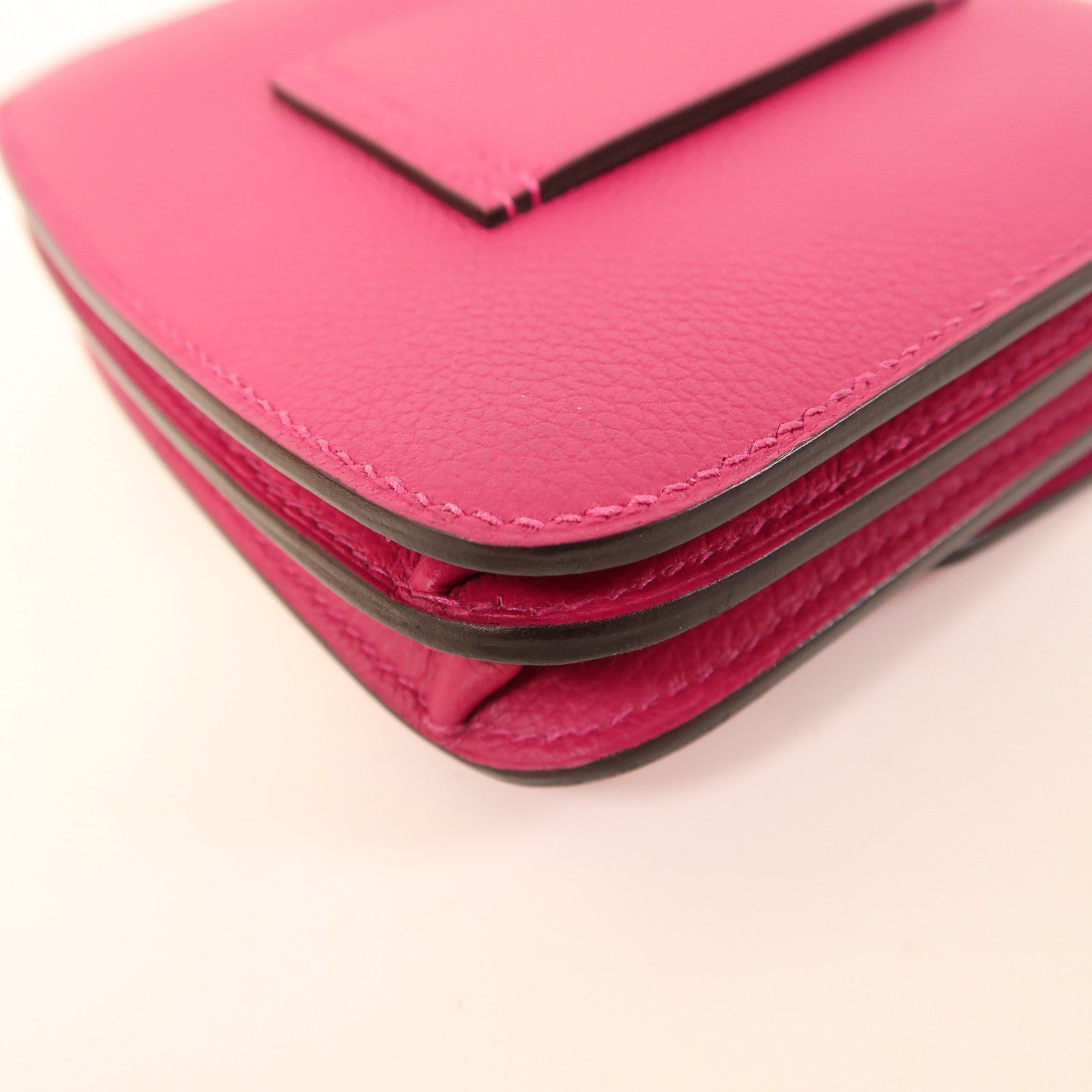 HERMES 【激減優惠】Evercolor皮革Wallet 2002銀扣錢包紫色