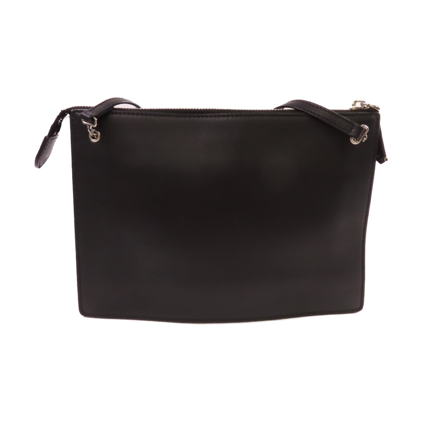 FENDI 【激減優惠】牛皮皮革Monster Shoulder Bag銀扣肩背袋黑色