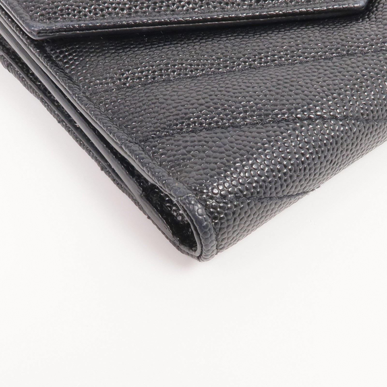 SAINT LAURENT 牛皮皮革Trifold Wallet銀扣錢包