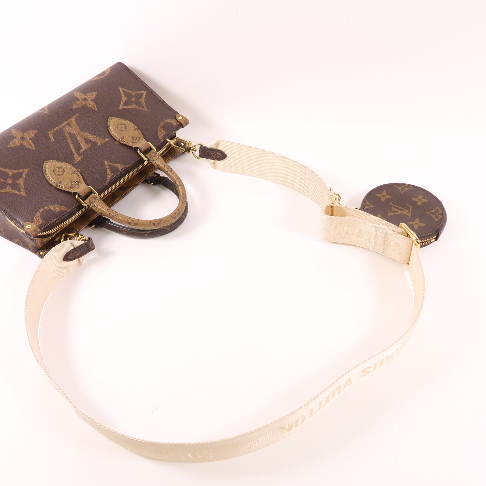 LOUIS VUITTON Monogram Giant Reverse On The Go East West金扣手挽肩背兩用袋