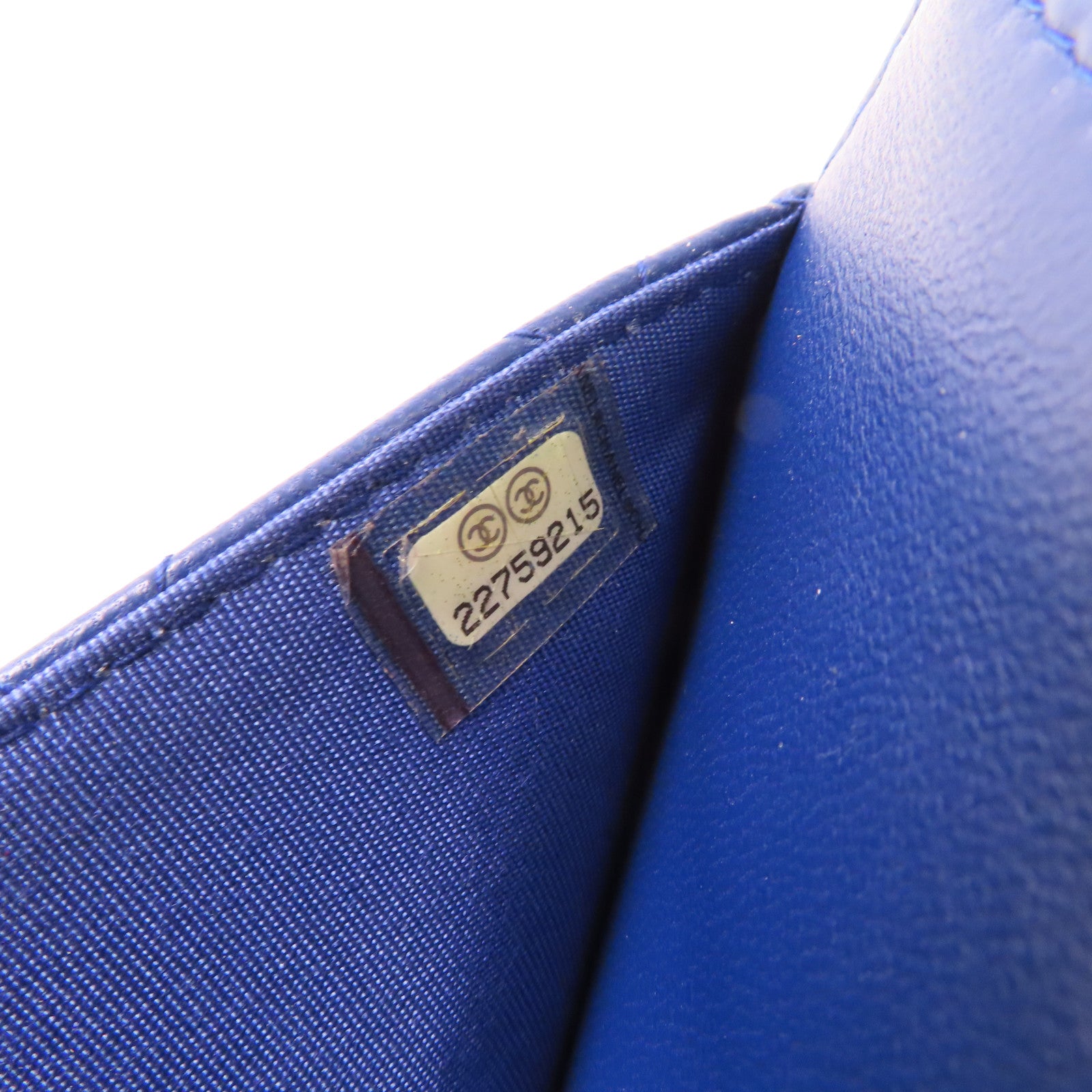 CHANEL 【激減優惠】菱格羊皮皮革WOC Wallet On Chain Shoulder Bag銀扣鏈帶肩背袋藍色