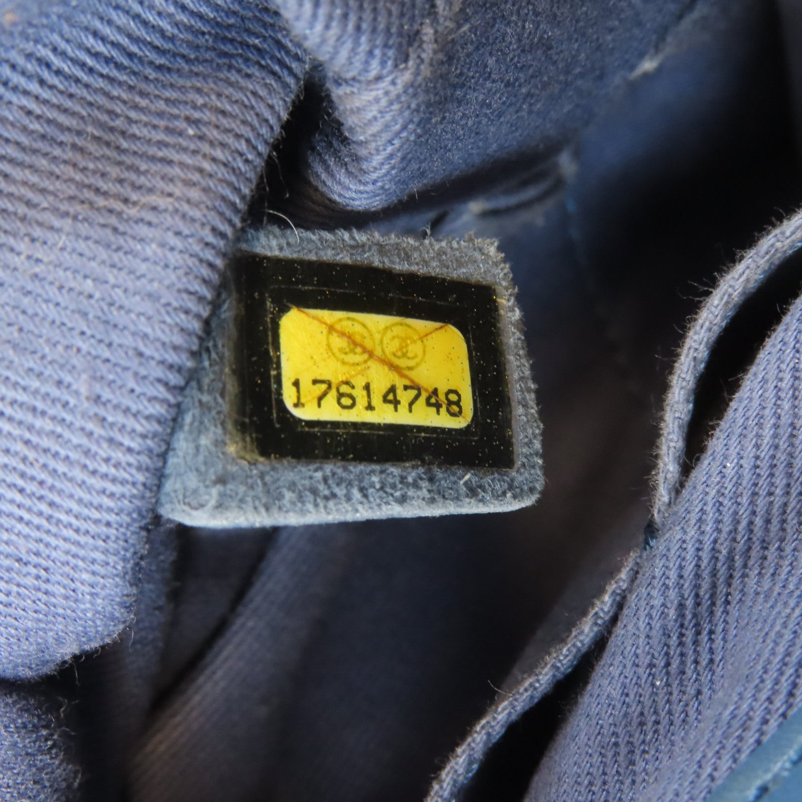 CHANEL 菱格牛皮皮革Chain Shoulder Bag黑扣手挽肩背兩用袋藍色
