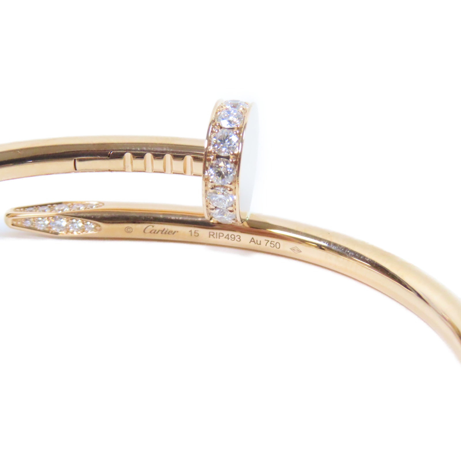 CARTIER 【激減優惠】18K玫瑰金Juste Un Clou Bracelet鑽石手鐲Cartier#15
