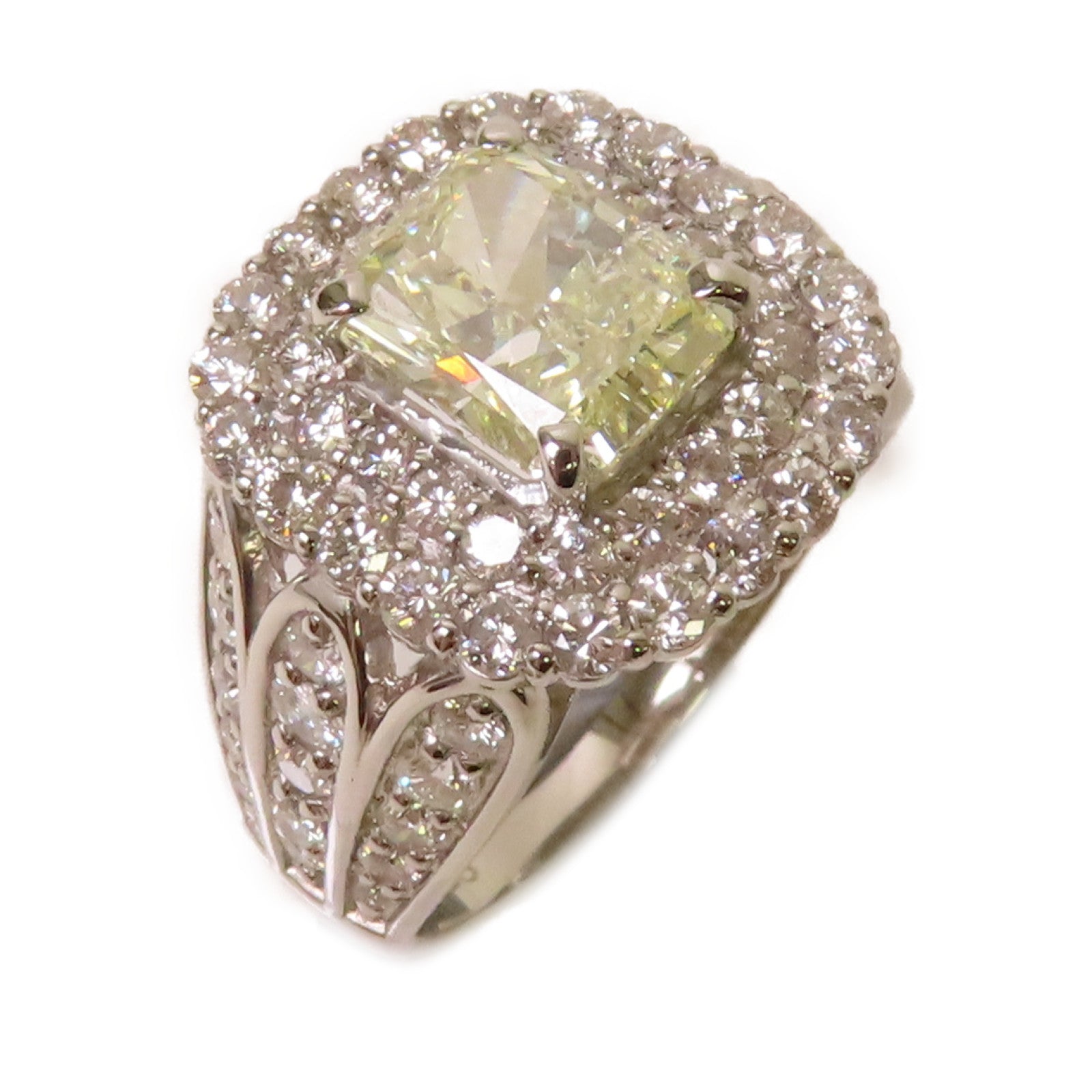 JEWELRY 【激減優惠】PT950鉑金/2.098ct/1.53ct鑽石Diamond Ring戒指US#6