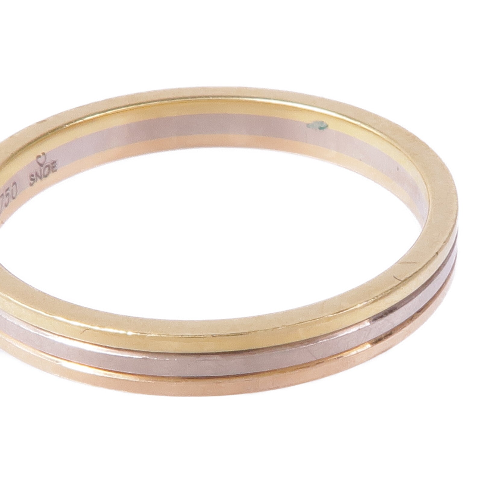 CARTIER 18K黃金/白金/玫瑰金Three Gold Ring戒指Cariter#53/US#6.25