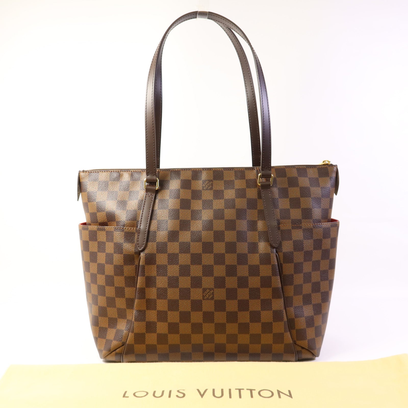 LOUIS VUITTON Damier Ebene Totally MM金扣肩背袋