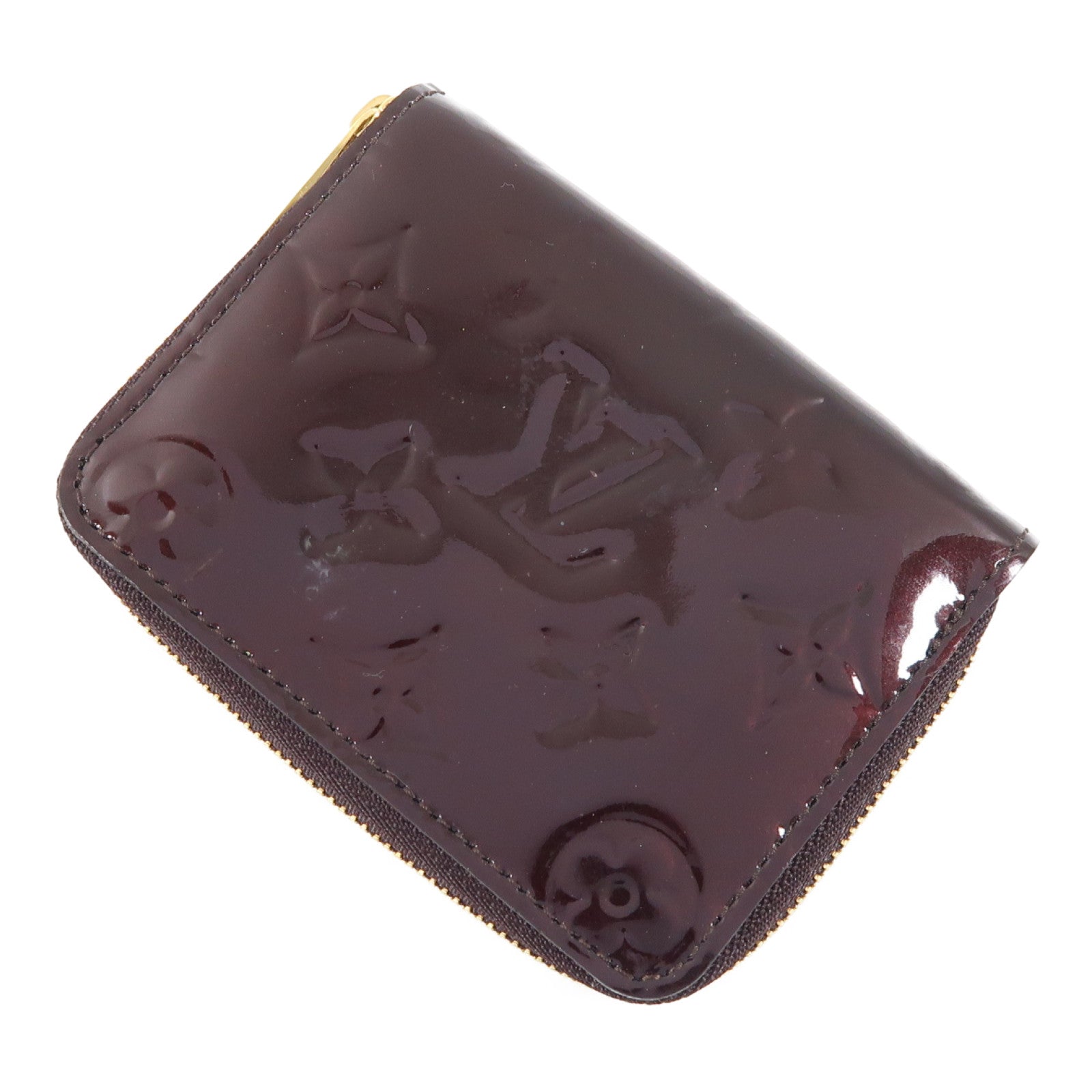 LOUIS VUITTON Vernis Zippy Coin Purse金扣零錢包酒紅色