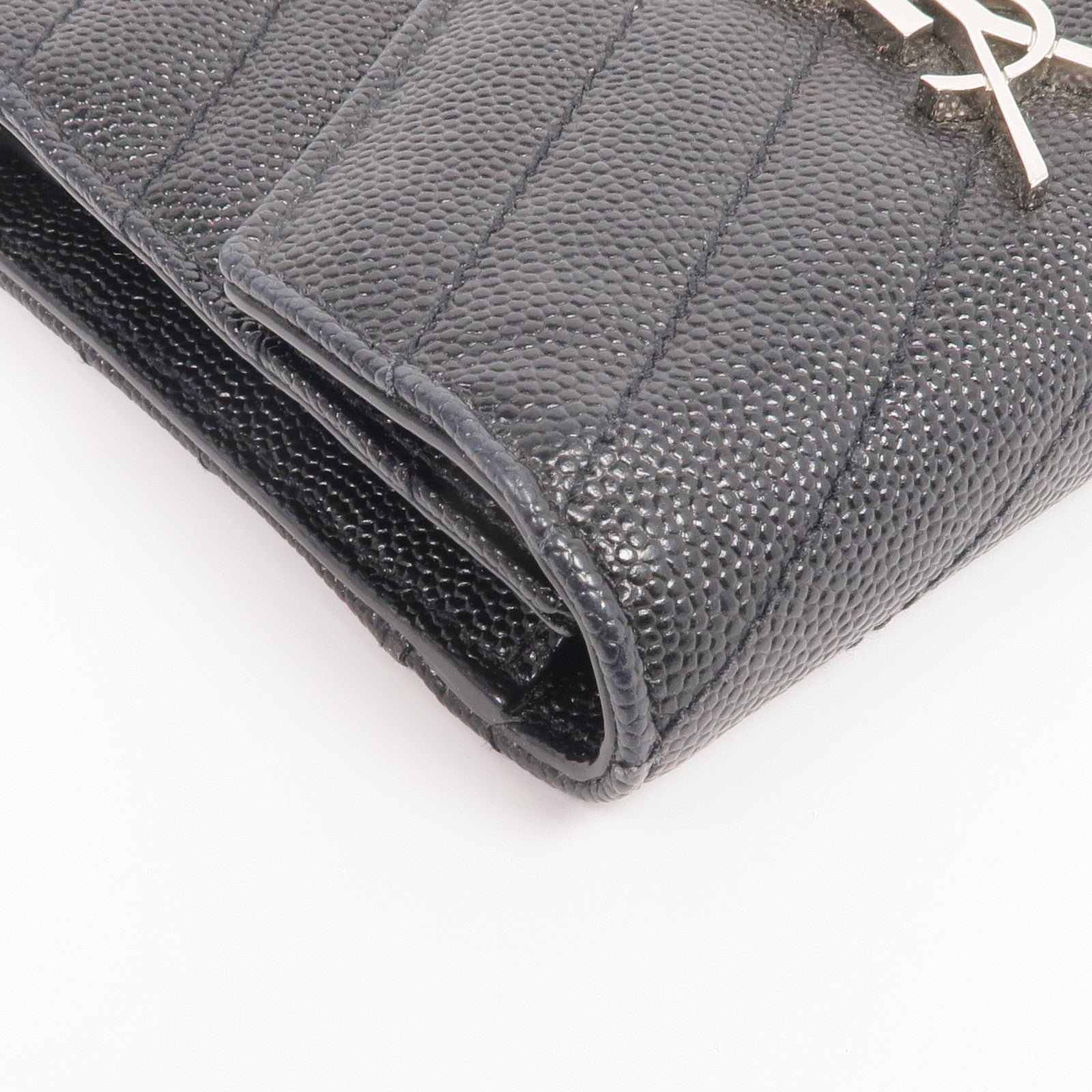 SAINT LAURENT 牛皮皮革Trifold Wallet銀扣錢包