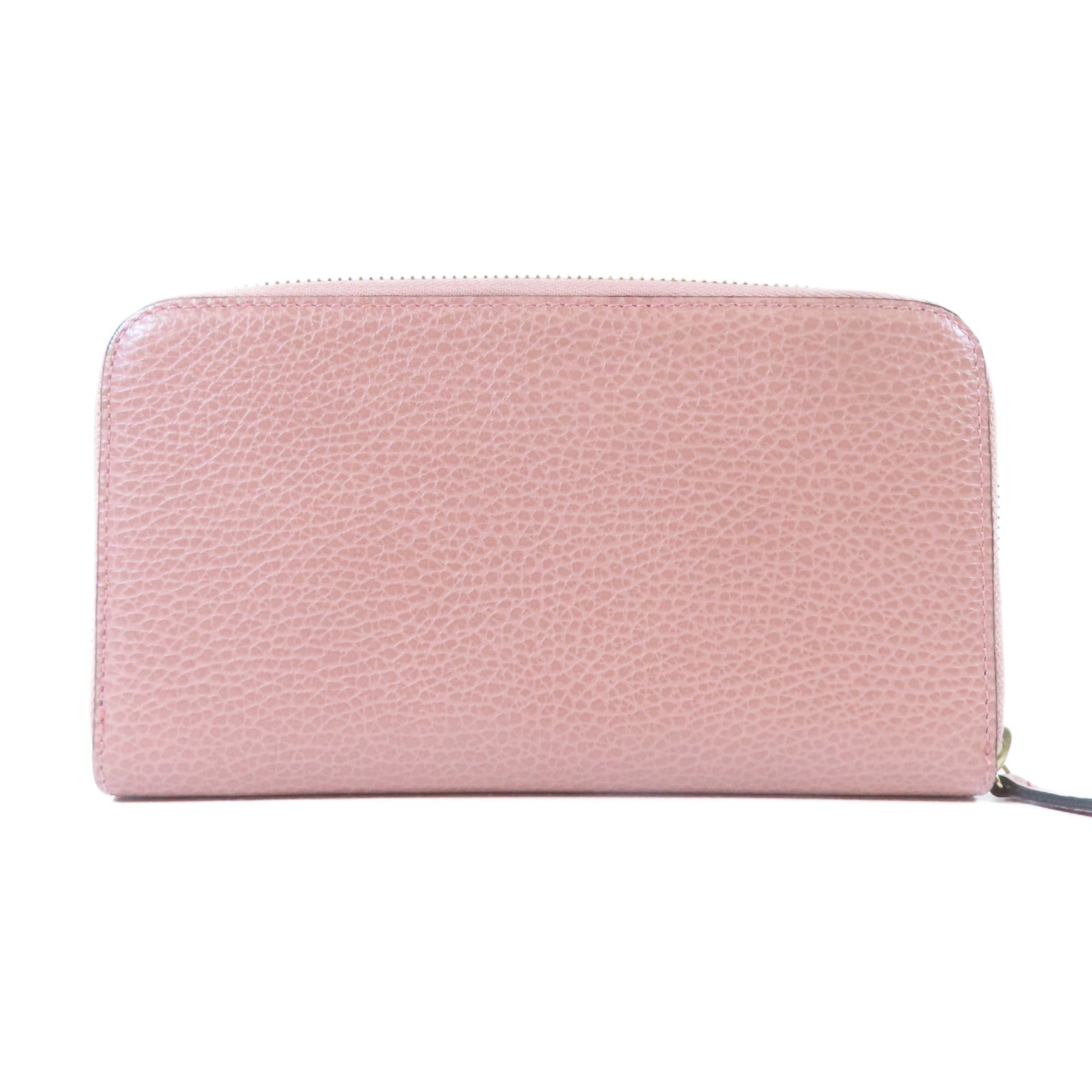 GUCCI **【激減優惠】牛皮皮革Zipper Long Wallet金扣長錢包粉紅色