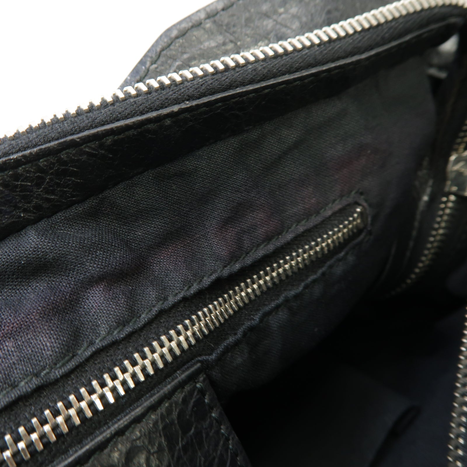 BALENCIAGA 羊皮皮革City銀扣手挽肩背兩用袋黑色