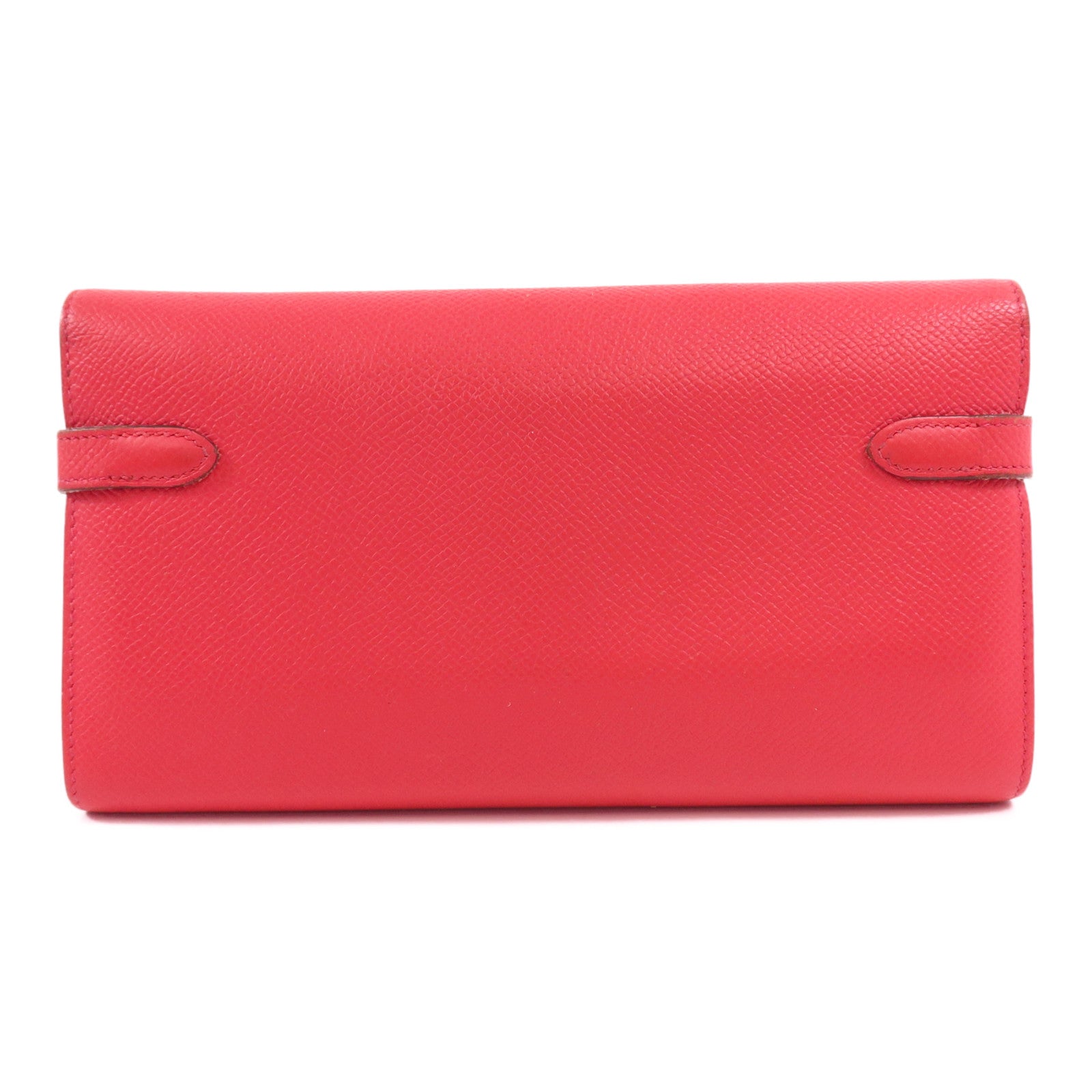 HERMES 【激減優惠】Epsom皮革Kelly Long Wallet金扣長錢包Rose De Coeur