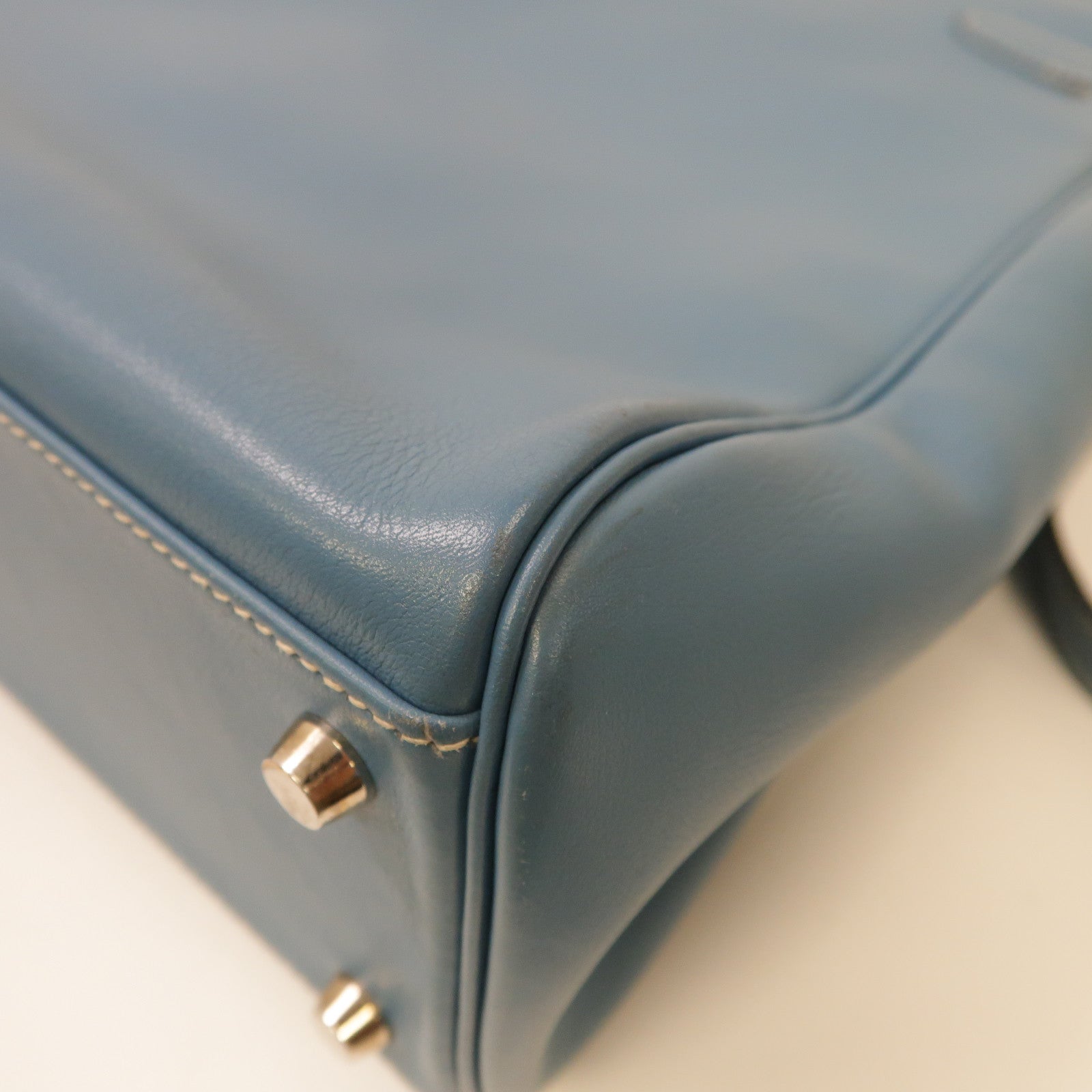 HERMES 【激減優惠】Swift皮革Kelly Sport銀扣肩背袋Bleu Jean牛仔藍色