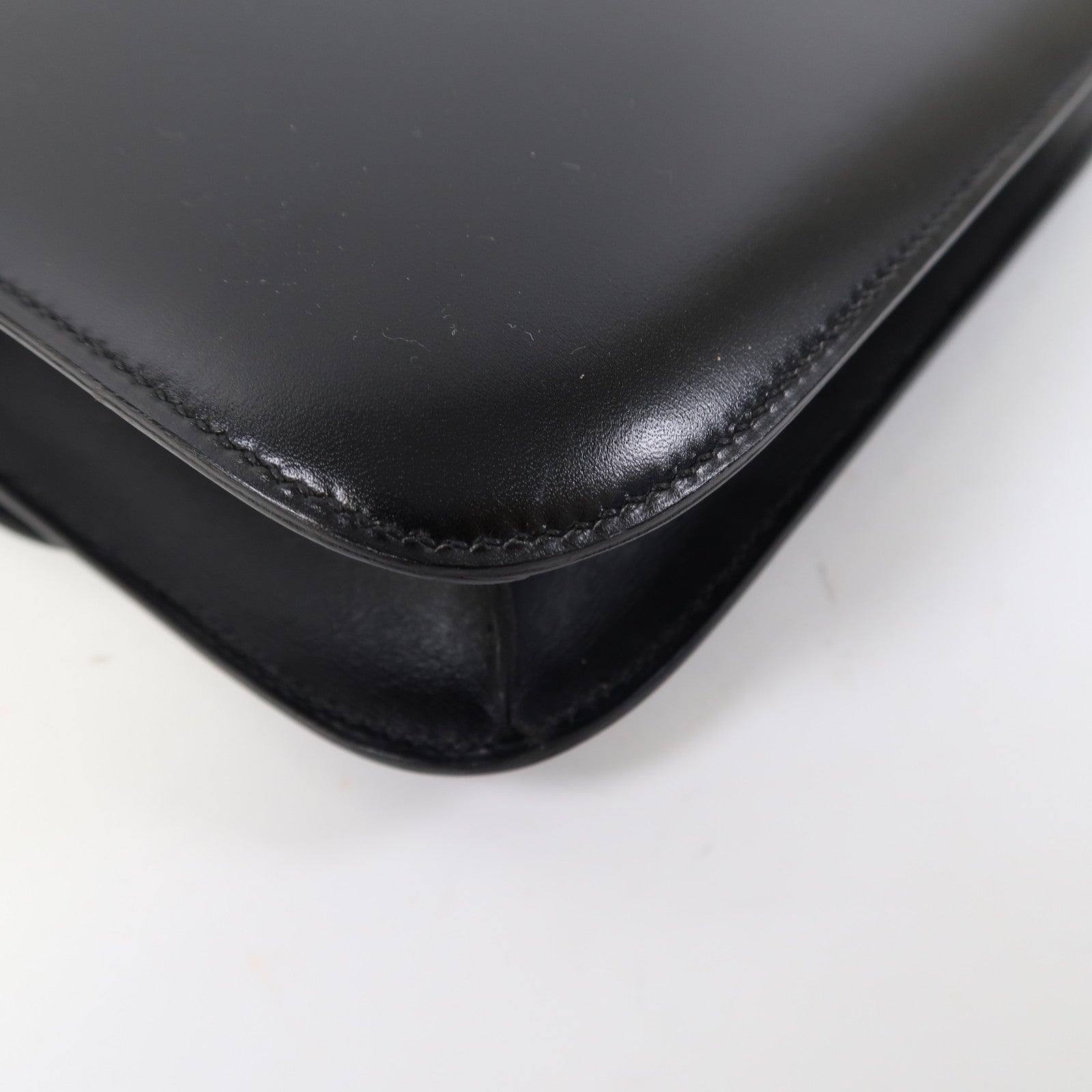 HERMES Box Calf皮革Constance 23金扣肩背袋黑色