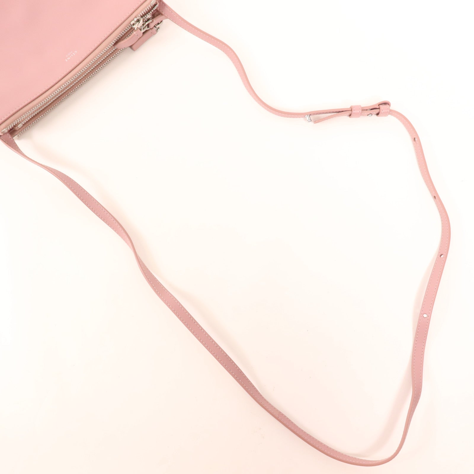 CELINE 羊皮皮革Trio銀扣肩背袋