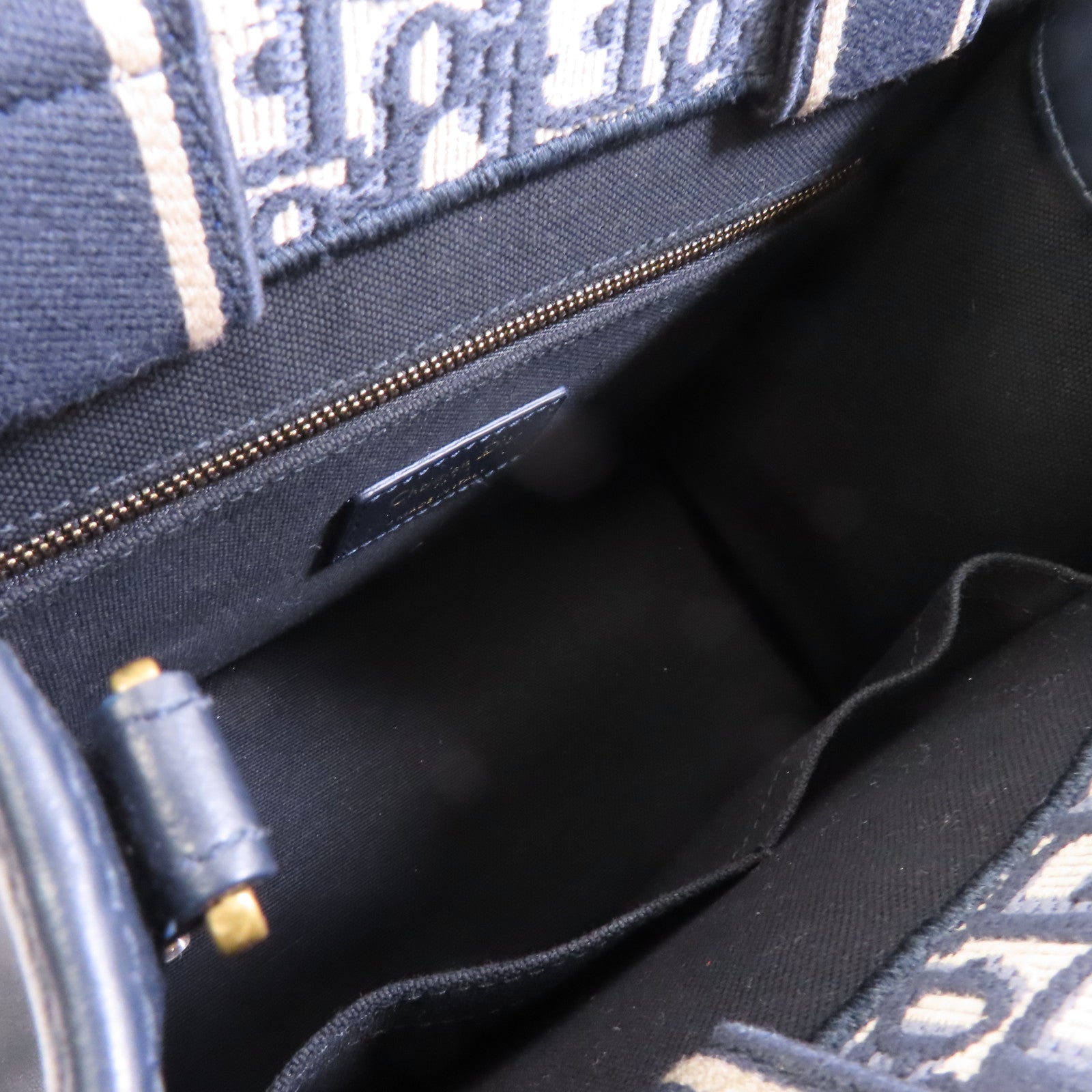 Dior 帆布2way Shoulder Bag金扣手挽肩背兩用袋深藍色/米色