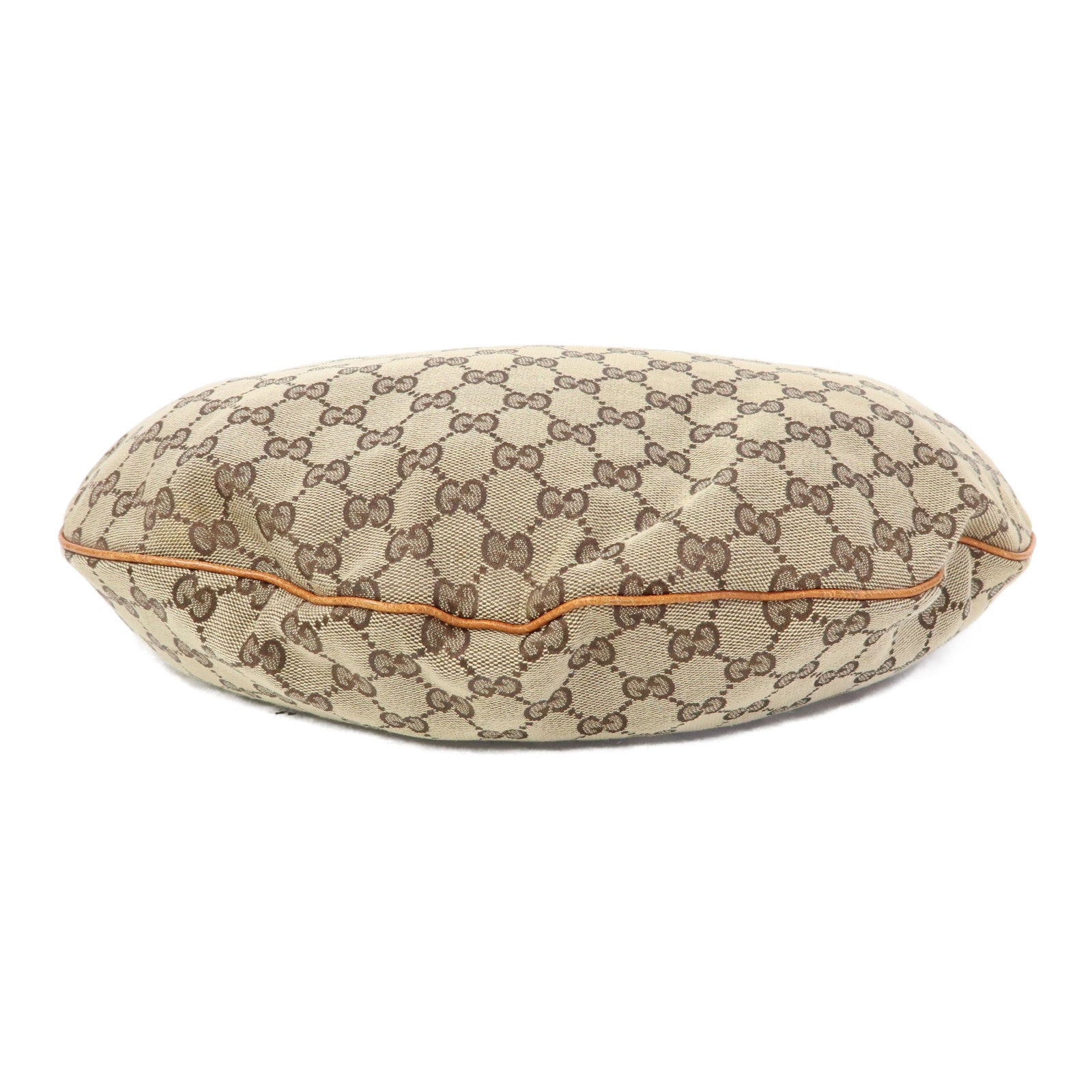 GUCCI 帆布Glam Hobo Shoulder Bag金扣肩背袋啡色