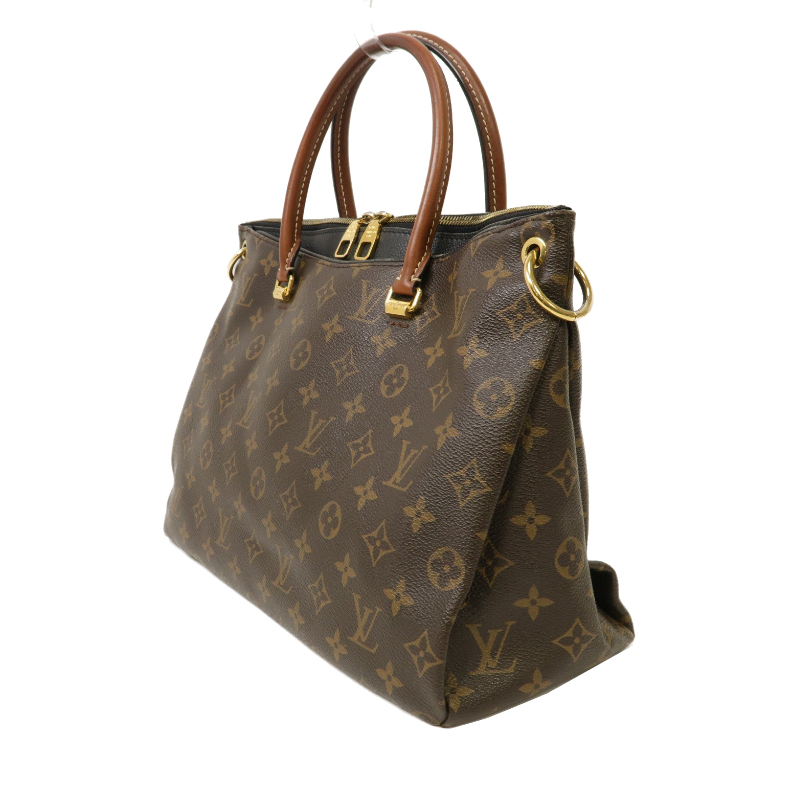 LOUIS VUITTON 【激減優惠】Monogram Pallas金扣手挽肩背兩用袋啡色/黑色