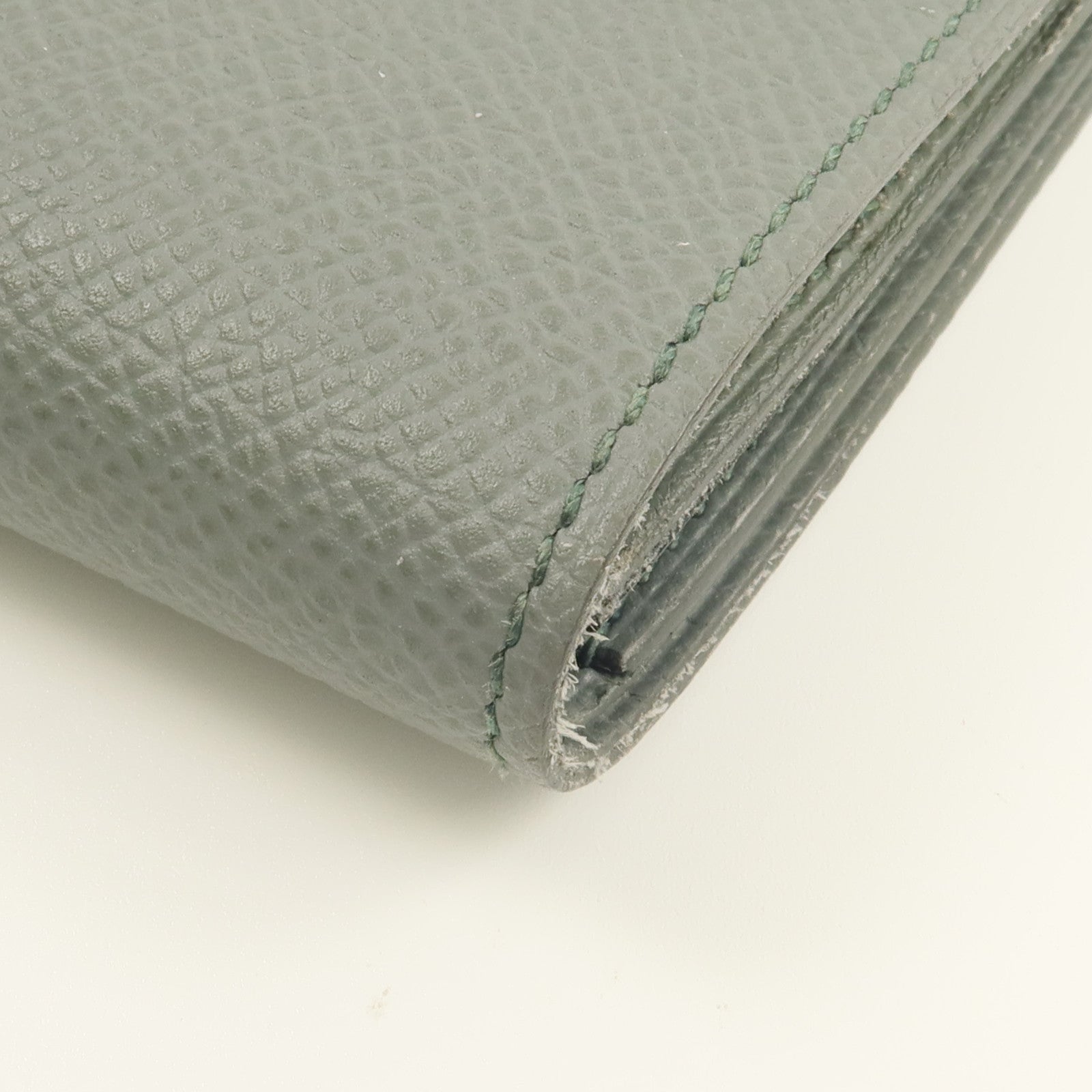 HERMES Epsom皮革Clic 12錢包Vert Amande