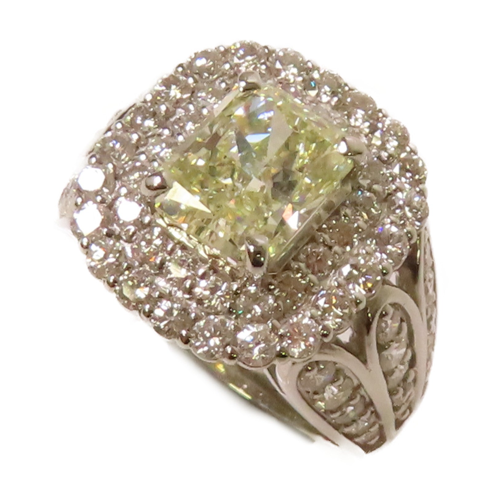 JEWELRY 【激減優惠】PT950鉑金/2.098ct/1.53ct鑽石Diamond Ring戒指US#6