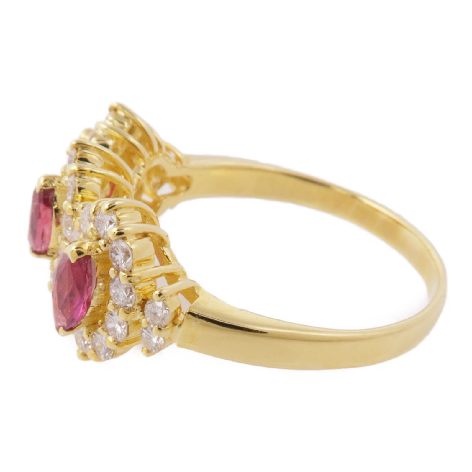JEWELRY 【激減優惠】18K黃金Ruby/Diamond Ring紅寶石/鑽石戒指US#7.5