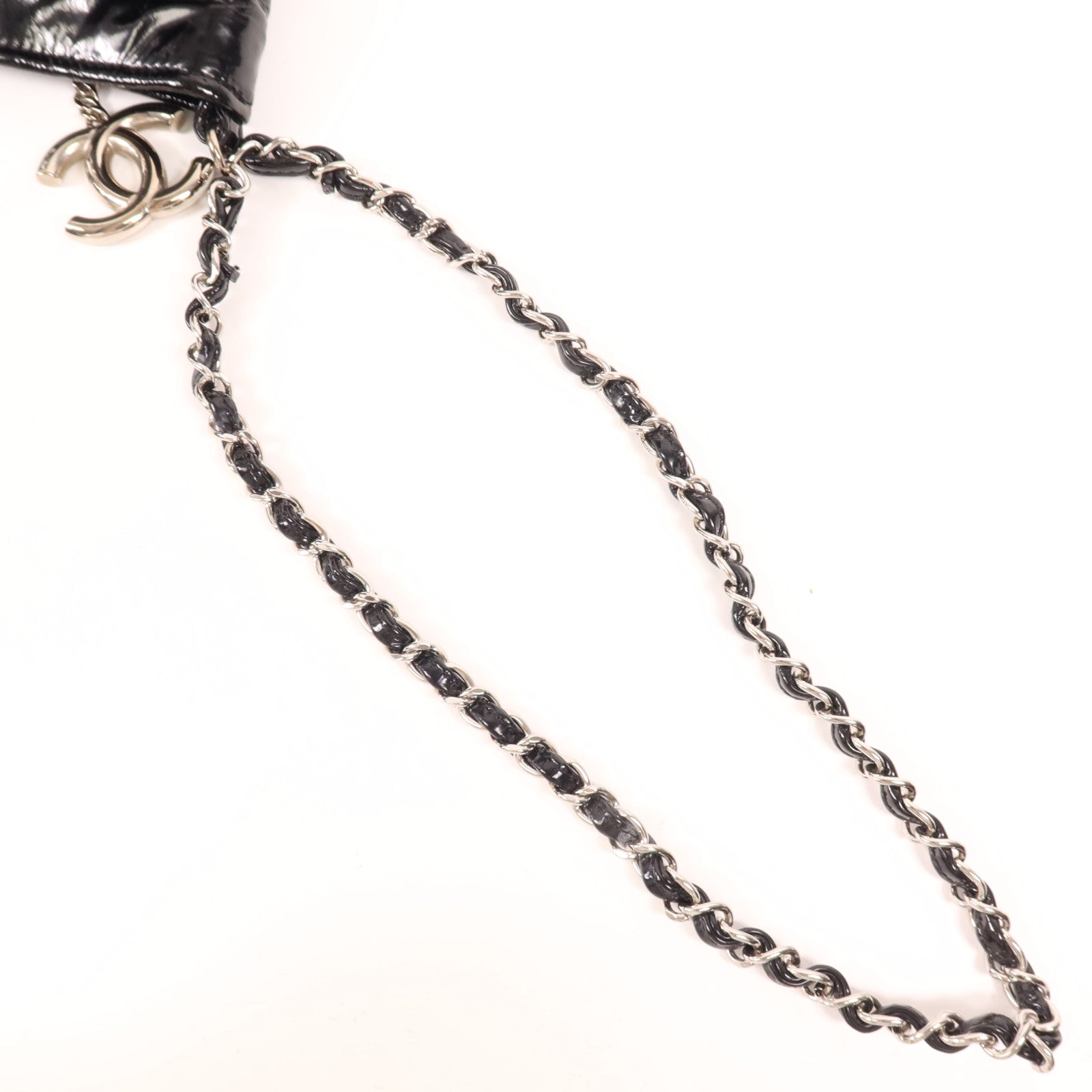 CHANEL 漆皮皮革Clutch Bag銀扣手拿包