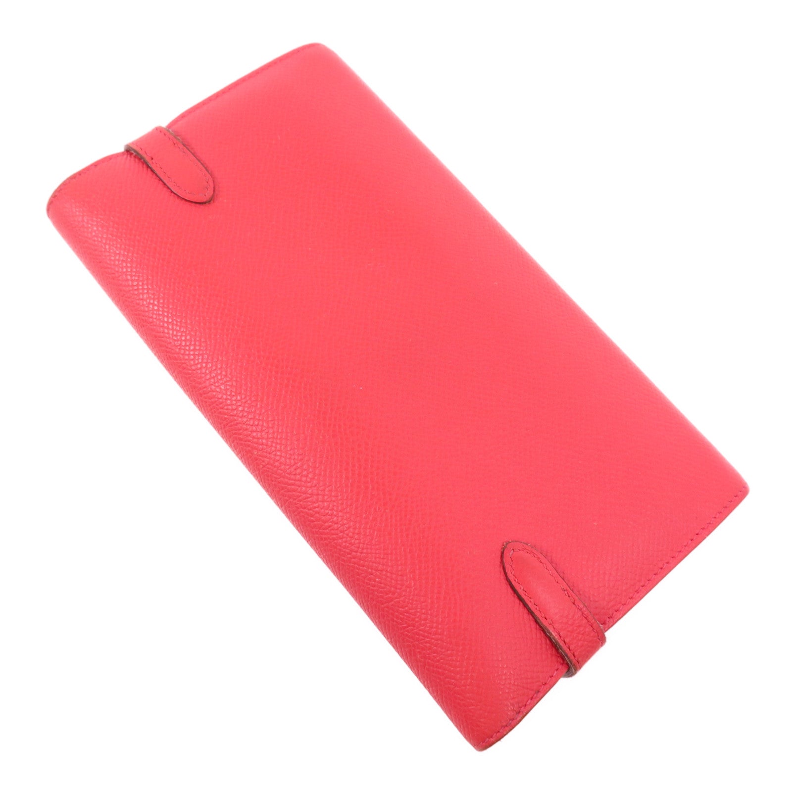 HERMES 【激減優惠】Epsom皮革Kelly Long Wallet金扣長錢包Rose De Coeur