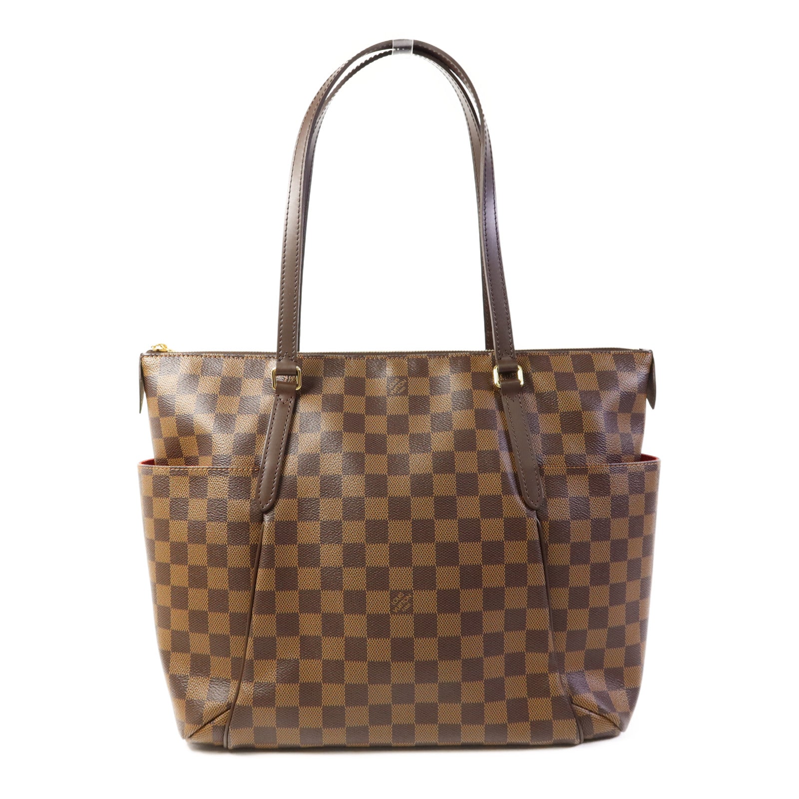 LOUIS VUITTON Damier Ebene Totally MM金扣肩背袋