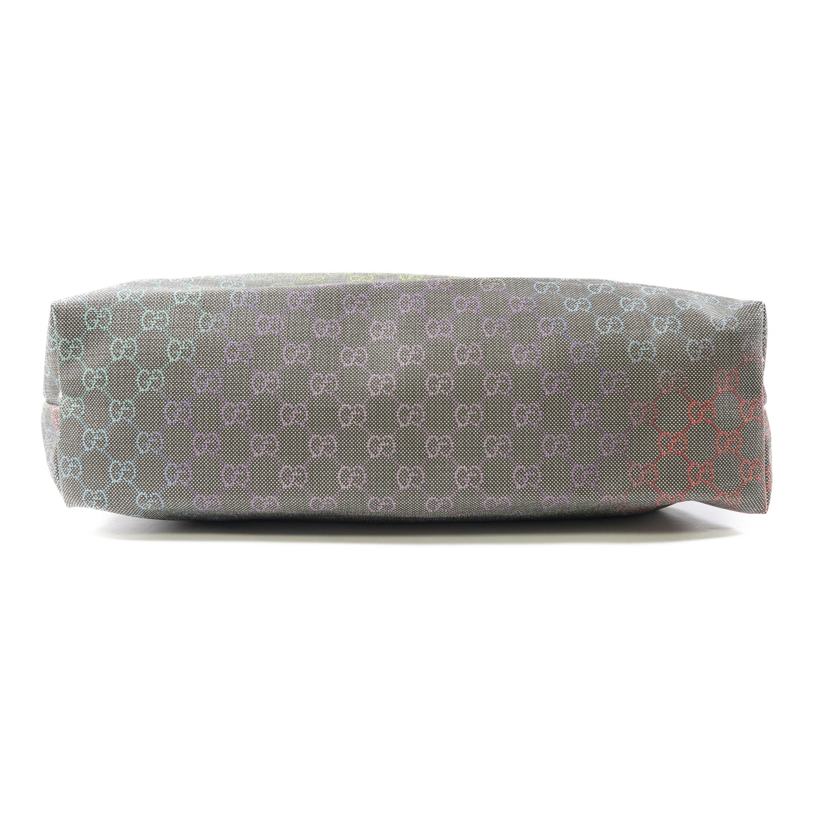 GUCCI 塗層帆布Tote Bag銀扣手挽袋灰色/啡色