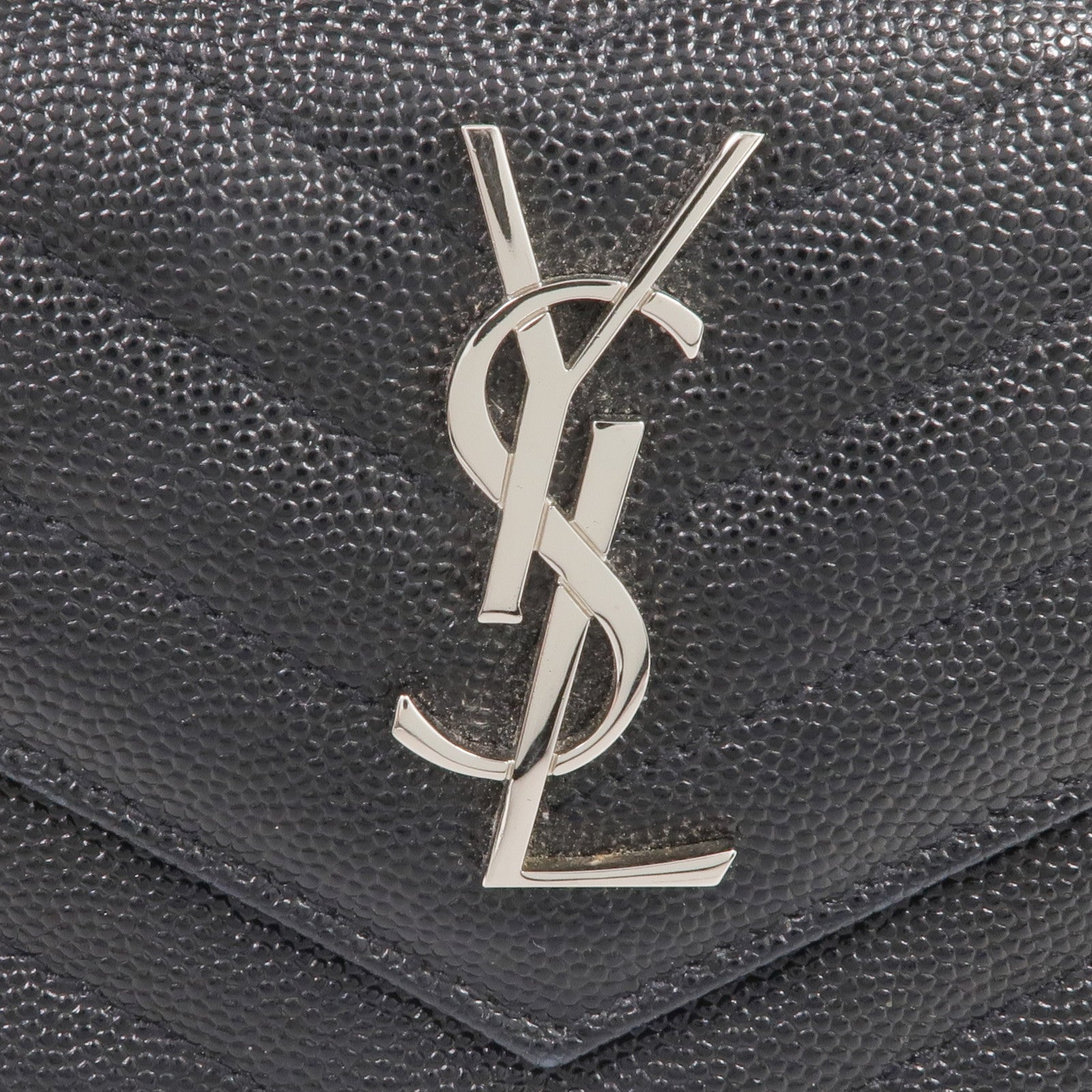SAINT LAURENT 牛皮皮革Trifold Wallet銀扣錢包