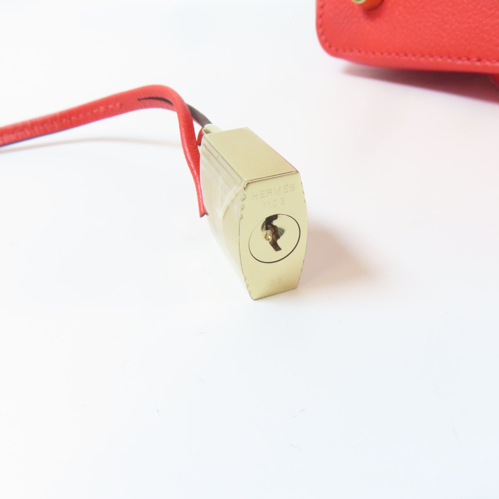 HERMES 【清倉大減價】Evercolor皮革Toolbox 20金扣手挽肩背兩用袋紅色