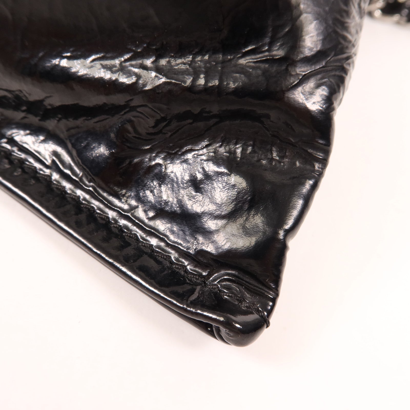 CHANEL 漆皮皮革Clutch Bag銀扣手拿包