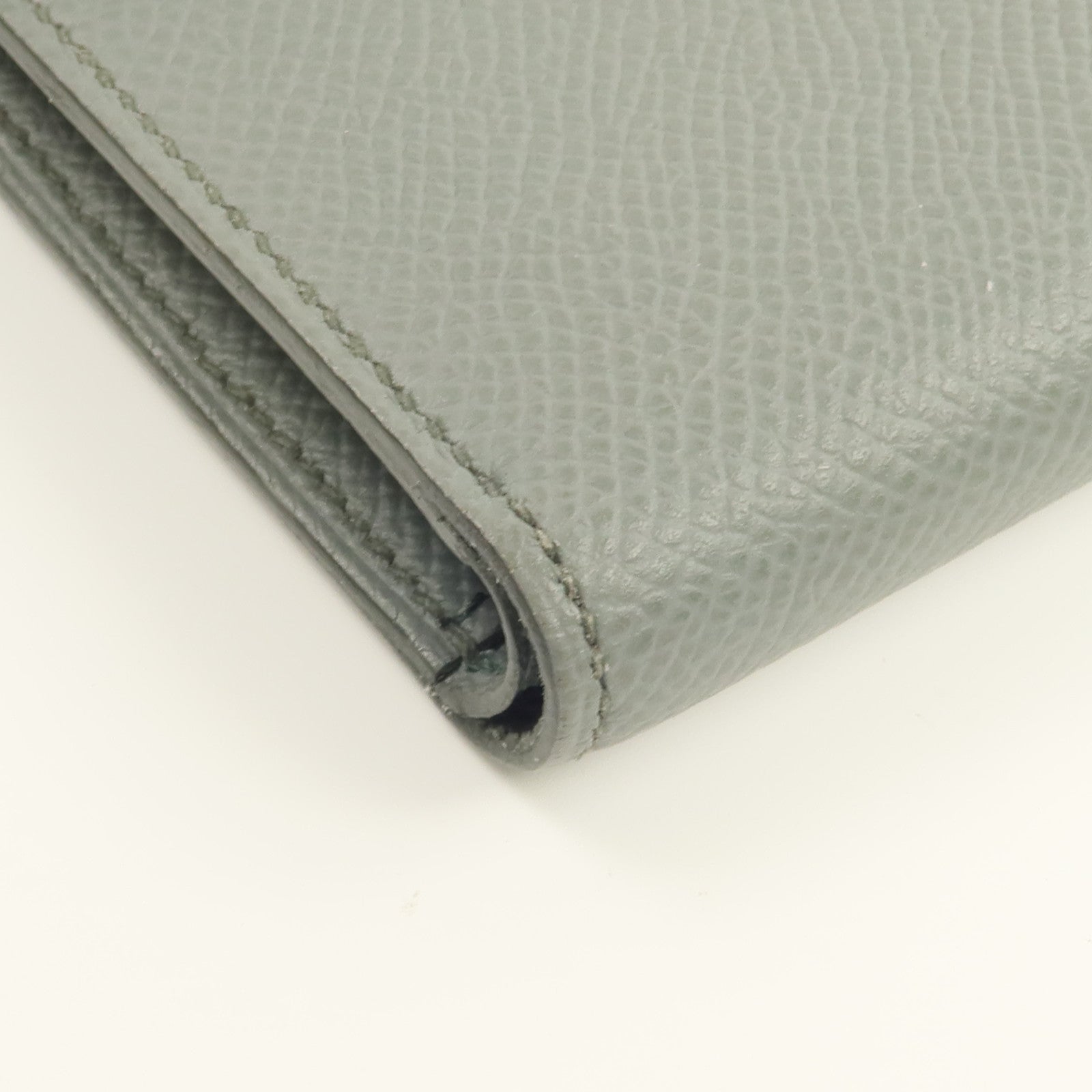 HERMES Epsom皮革Clic 12錢包Vert Amande