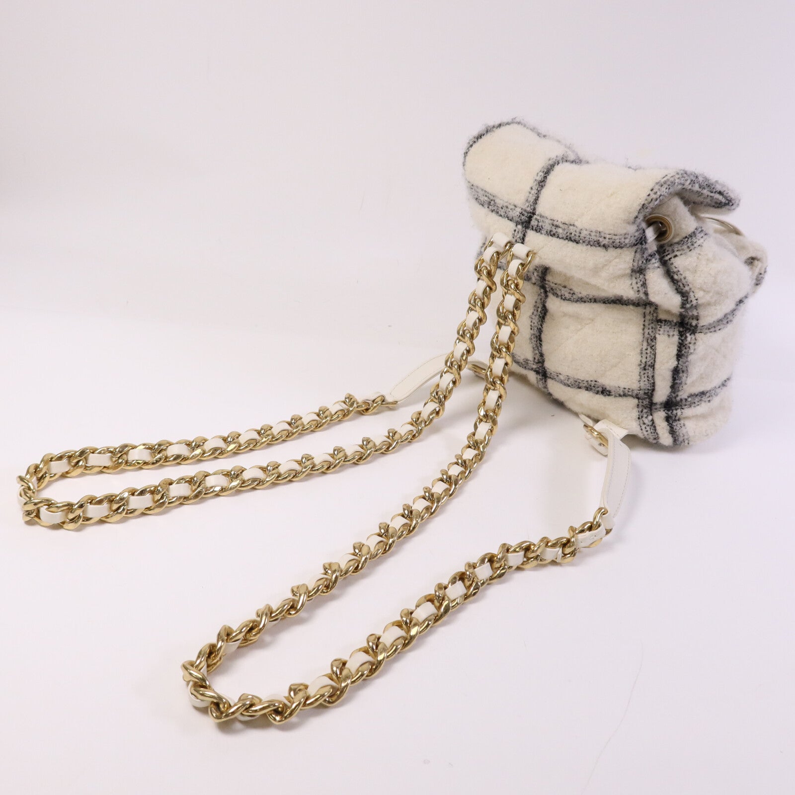 CHANEL 【激減優惠】Tweed 22K Duma金扣鏈帶背包