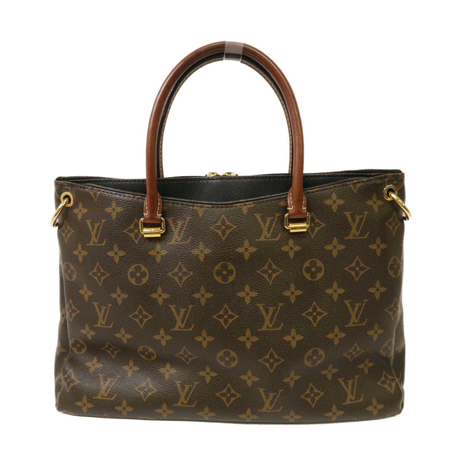 LOUIS VUITTON 【激減優惠】Monogram Pallas金扣手挽肩背兩用袋啡色/黑色