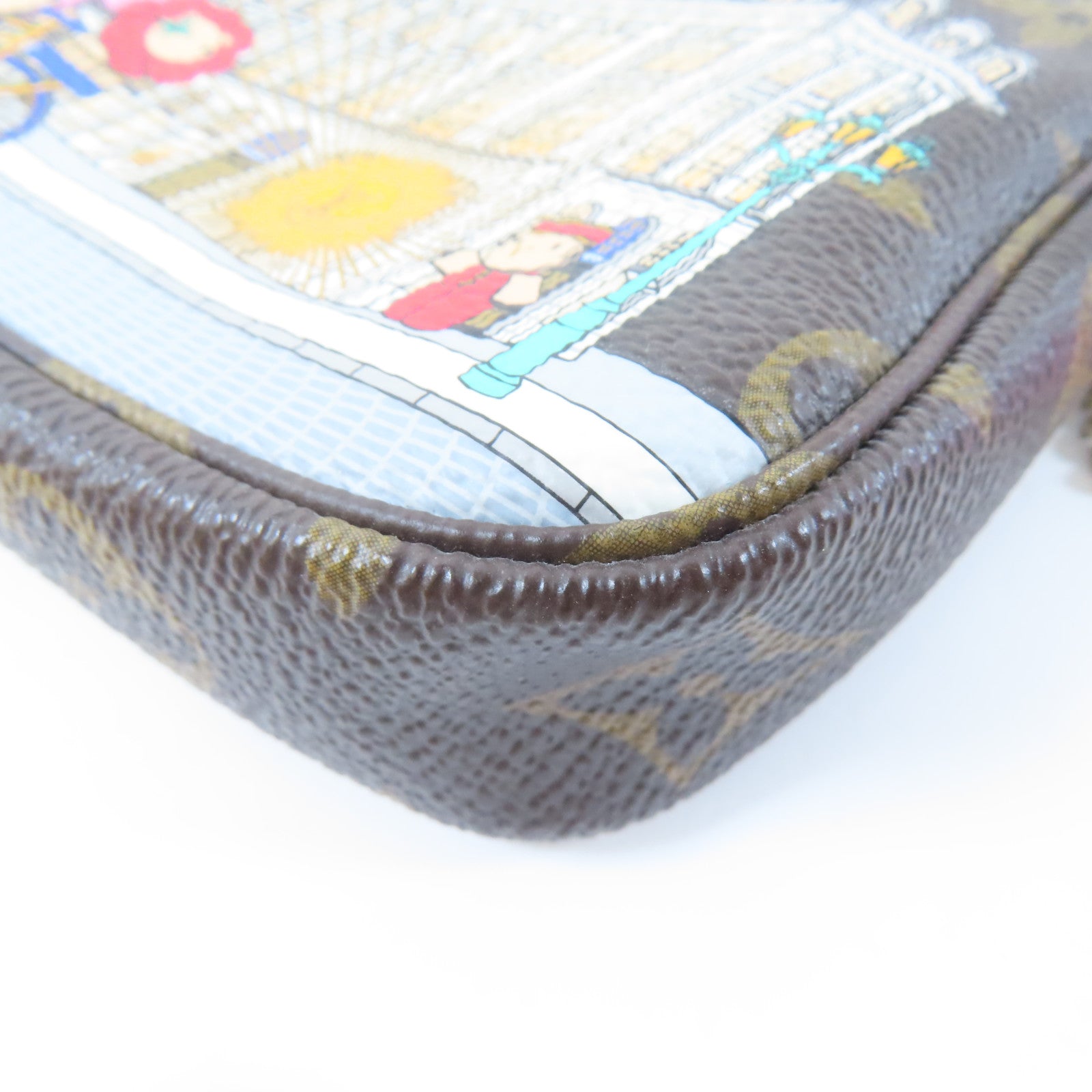 LOUIS VUITTON Monogram Mini Pochette Accessoires金扣鏈帶手挽袋啡色