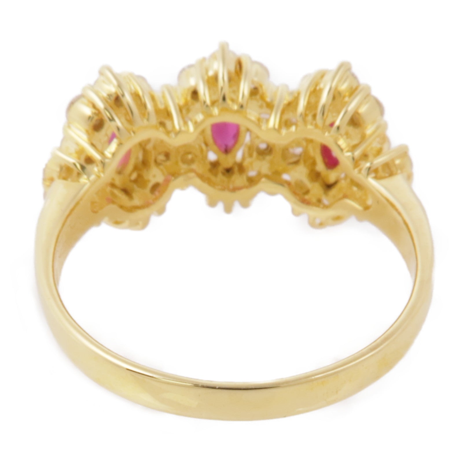 JEWELRY 【激減優惠】18K黃金Ruby/Diamond Ring紅寶石/鑽石戒指US#7.5