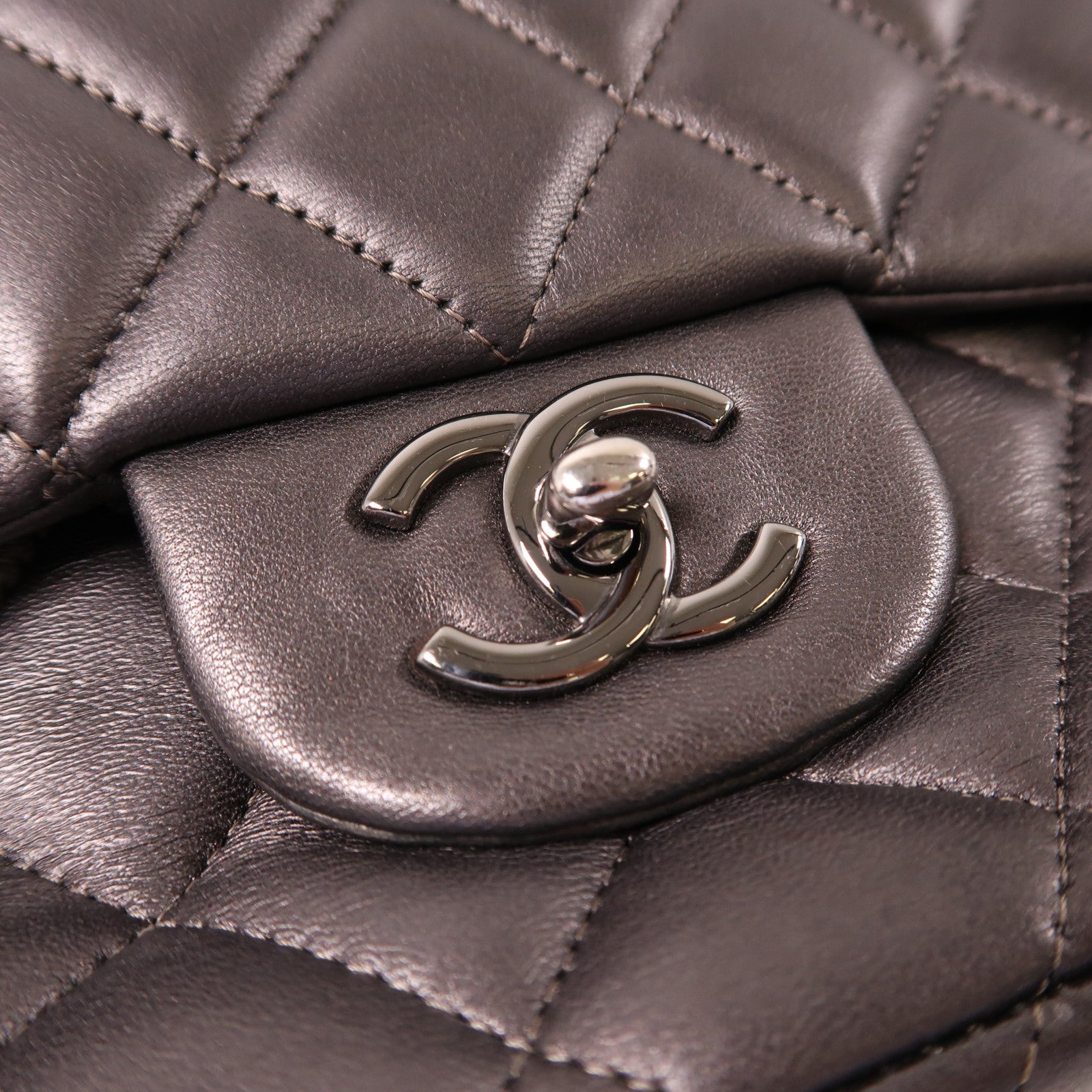 CHANEL CC SHW Large Classic Chain Shoulder Bag A58600 Leather Black