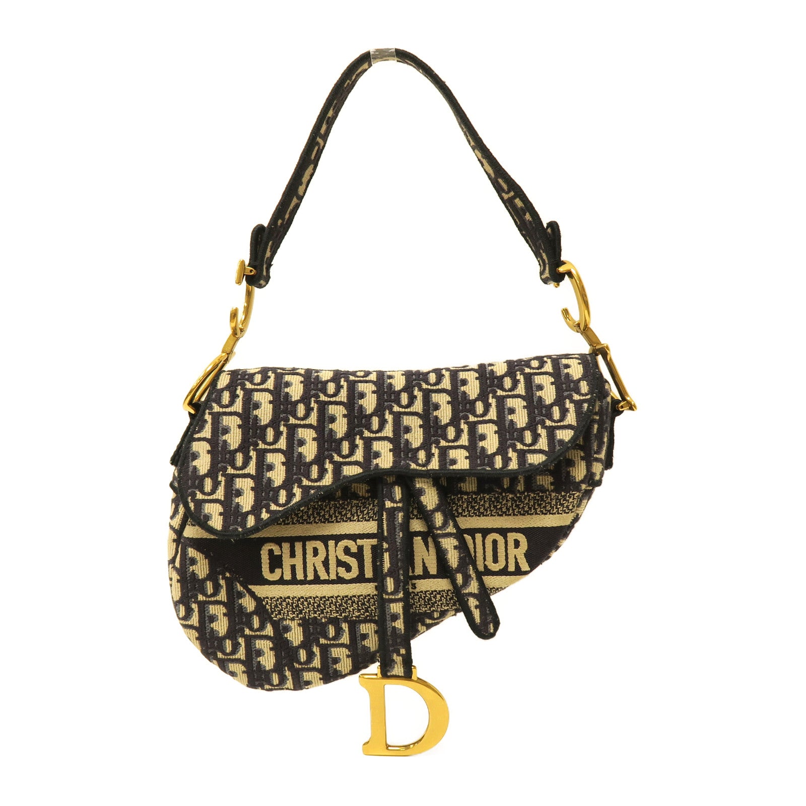 Dior **【激減優惠】帆布Saddle金扣肩背袋藍色